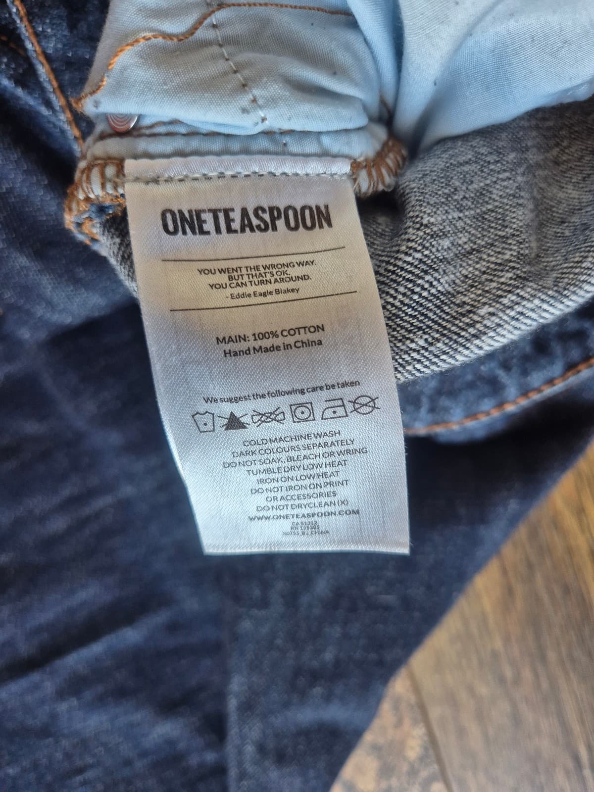 One Teaspoon Organic Denim High Rise Cropped Jeans Frayed Hem Dark Wash Women 29 - Thumbnail 9