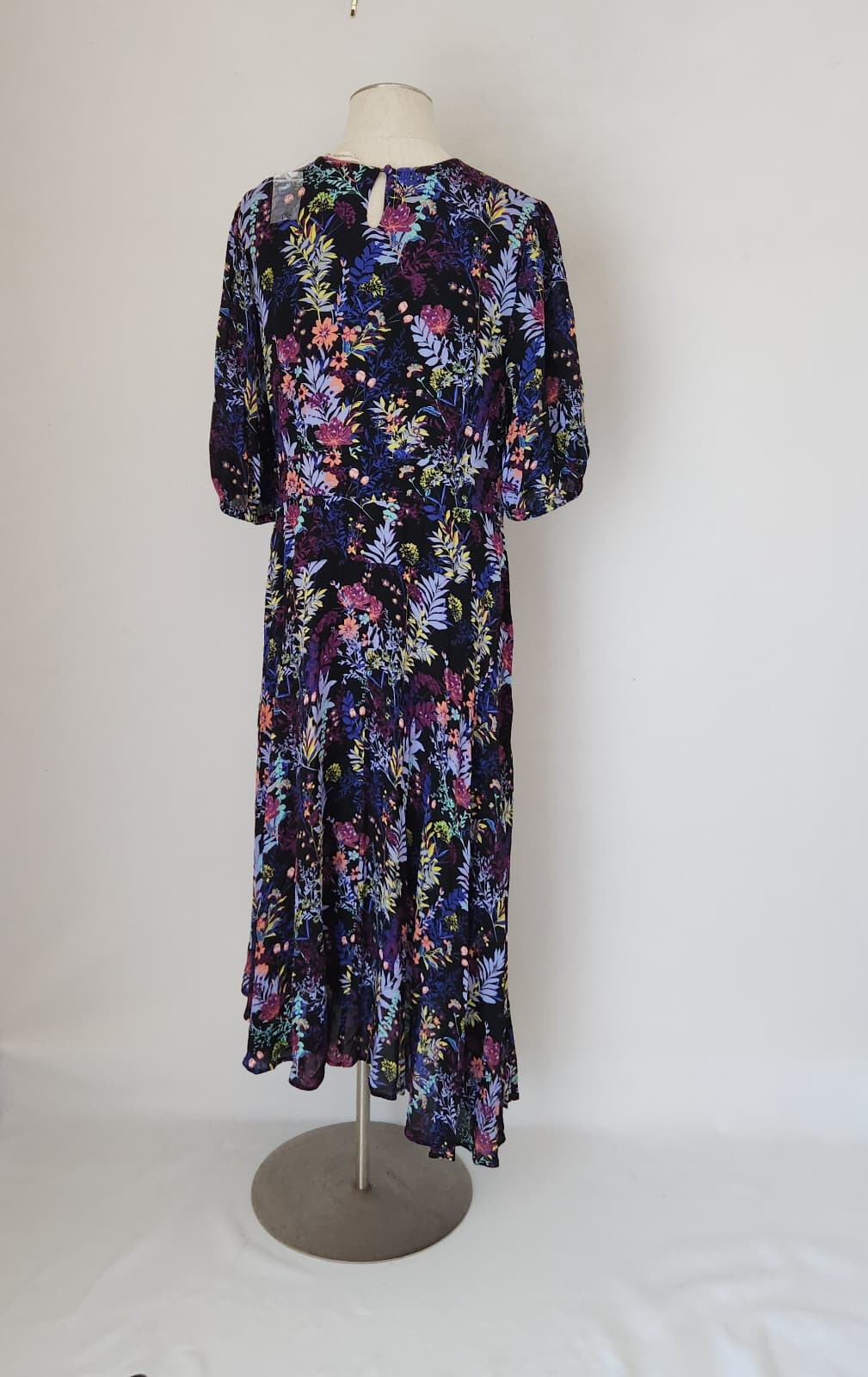 NWoT Soft Surroundings Florencia Floral Asymmetrical Dress Chiffon Multicolor 14 - Thumbnail 7