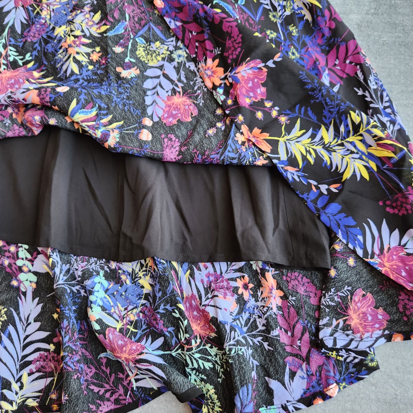 NWoT Soft Surroundings Florencia Floral Asymmetrical Dress Chiffon Multicolor 14 - Thumbnail 9