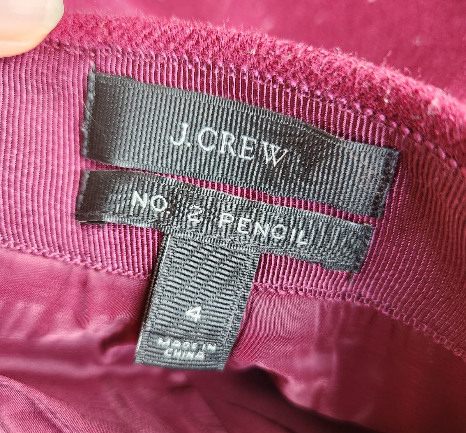 J. Crew 100% Double-Serge Wool No.2 Pencil Mini Skirt Lined Burgundy Sz.4 #02676 - Thumbnail 5
