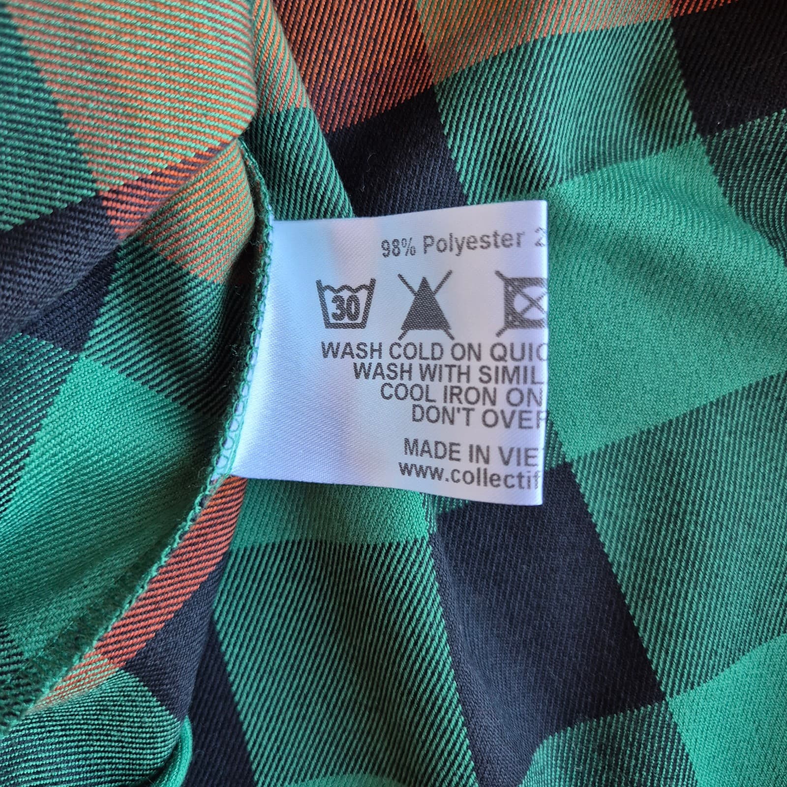 ModCloth x Collectif Jasmine Log Check Swing Skirt Pocket Zip Green Orange Sz.10 - Thumbnail 8