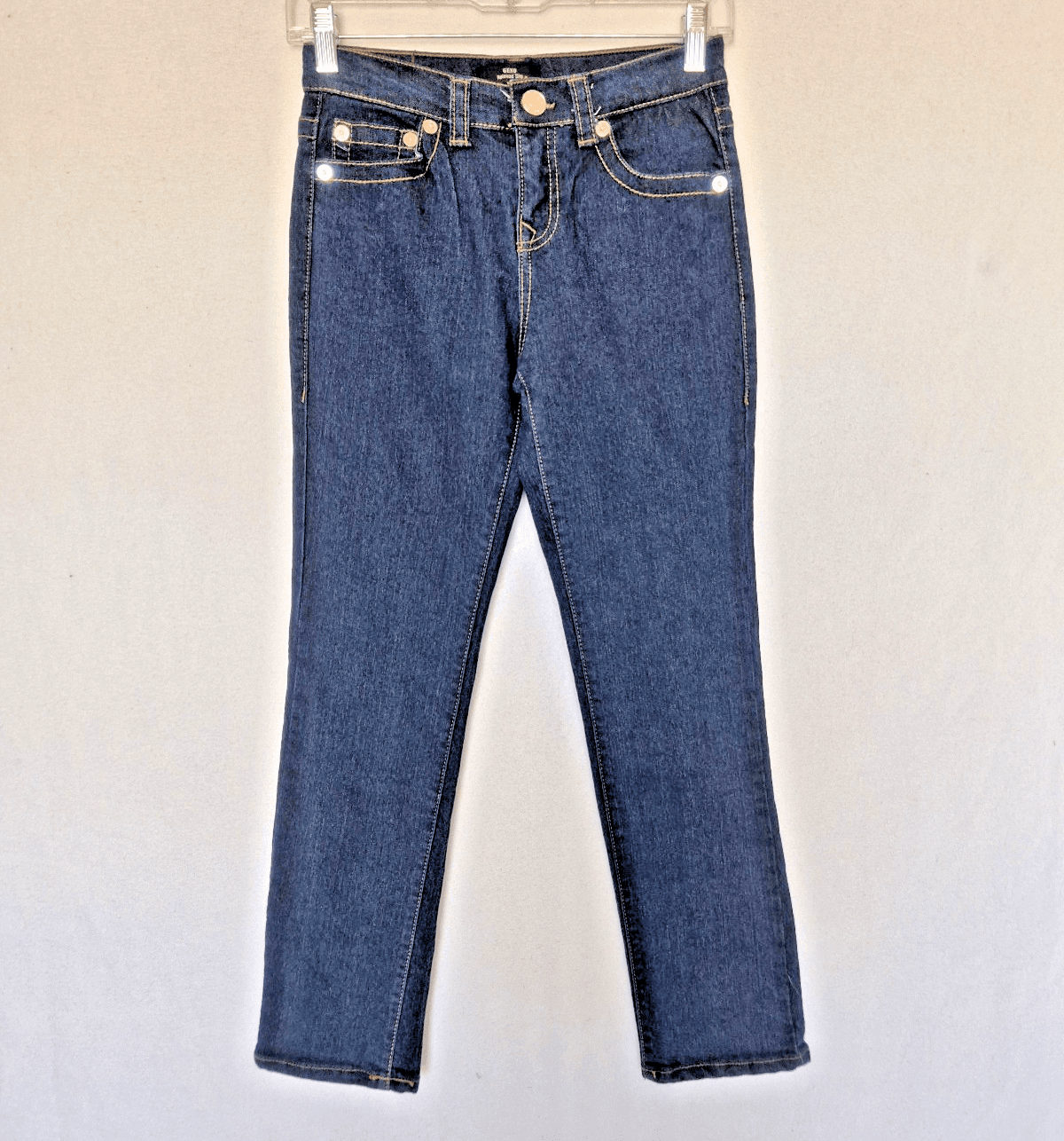 True Religion Girl's 10 Geno Relaxed Slim Jeans Zip 5-Pocket Stretch Dark Blue - Thumbnail 2