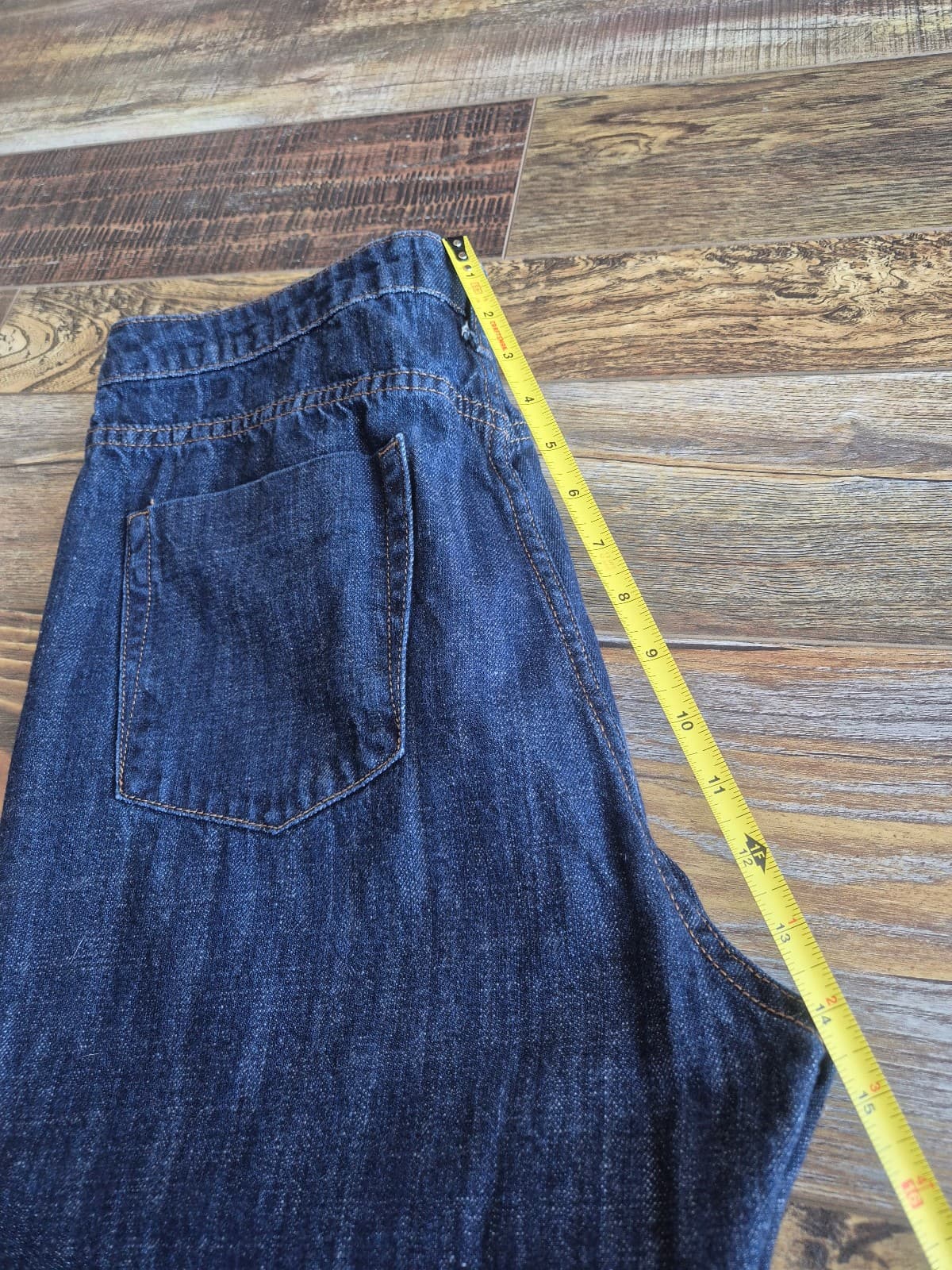 One Teaspoon Organic Denim High Rise Cropped Jeans Frayed Hem Dark Wash Women 29 - Thumbnail 13