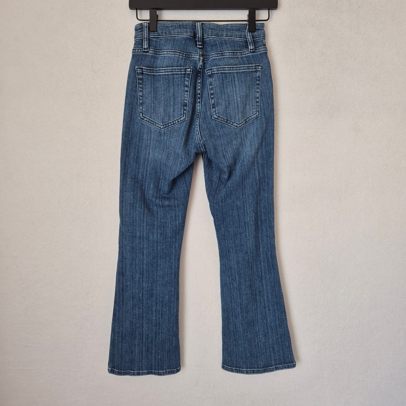 FRAME Le Crop Mini Boot 5-Pocket Stretch Temple Medium Wash Blue Women's 25 $248 - Thumbnail 8