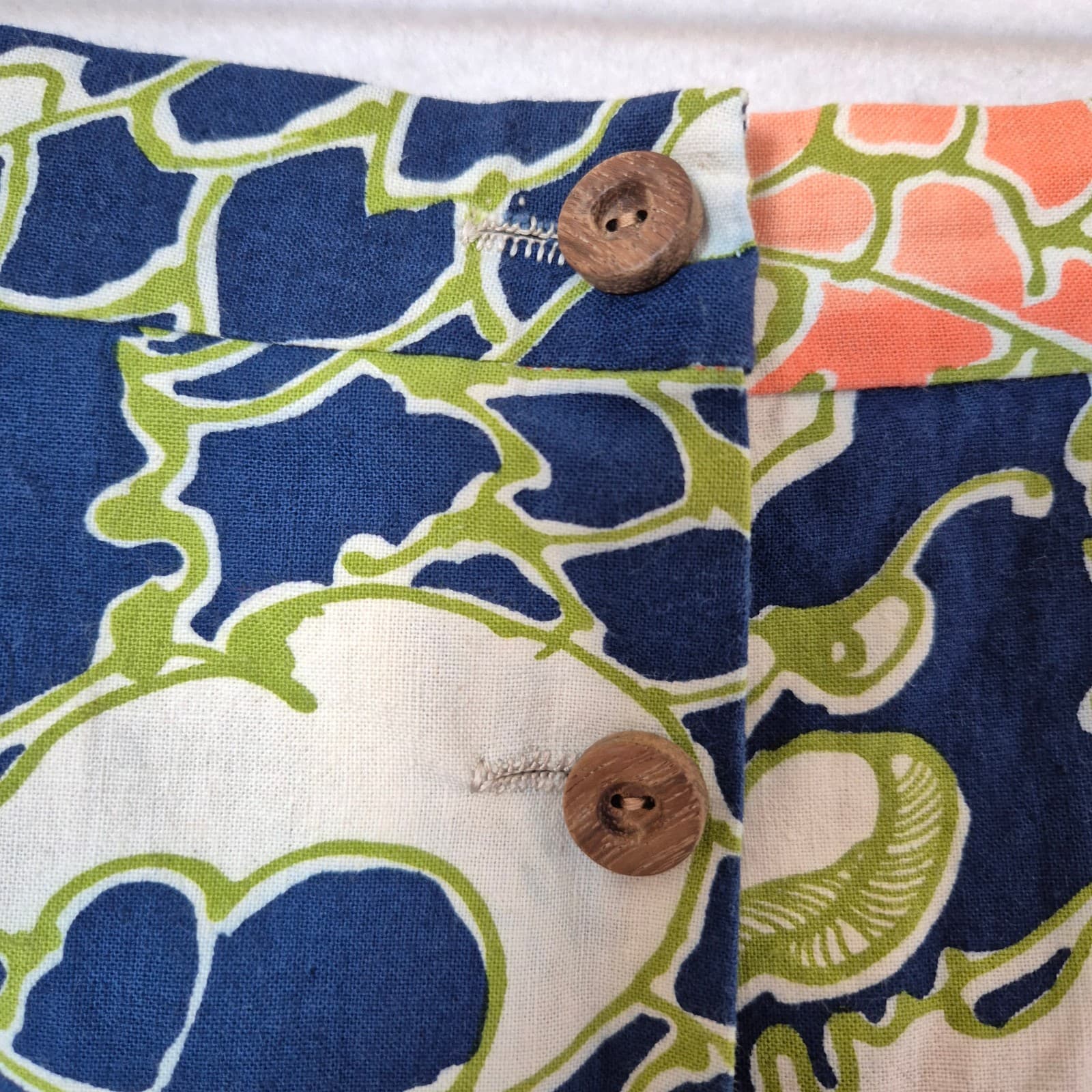 Vintage La Novita Creazione Esclusiva Dragons A-Line Midi Skirt Wood-Button Sz.2 - Thumbnail 4