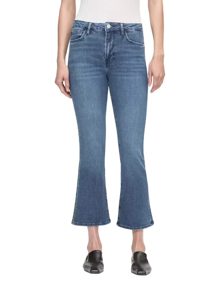 FRAME Le Crop Mini Boot 5-Pocket Stretch Temple Medium Wash Blue Women's 25 $248 - Thumbnail 6