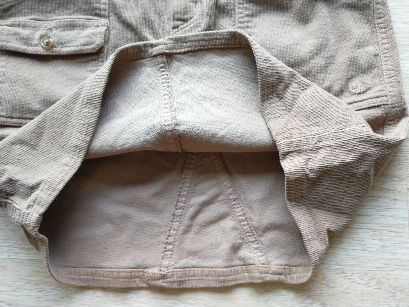 NWT Gramicci Zoey Corduroy Mini Skirt Front Zip Pocket Woody Brown Women Sz.6 - Thumbnail 2