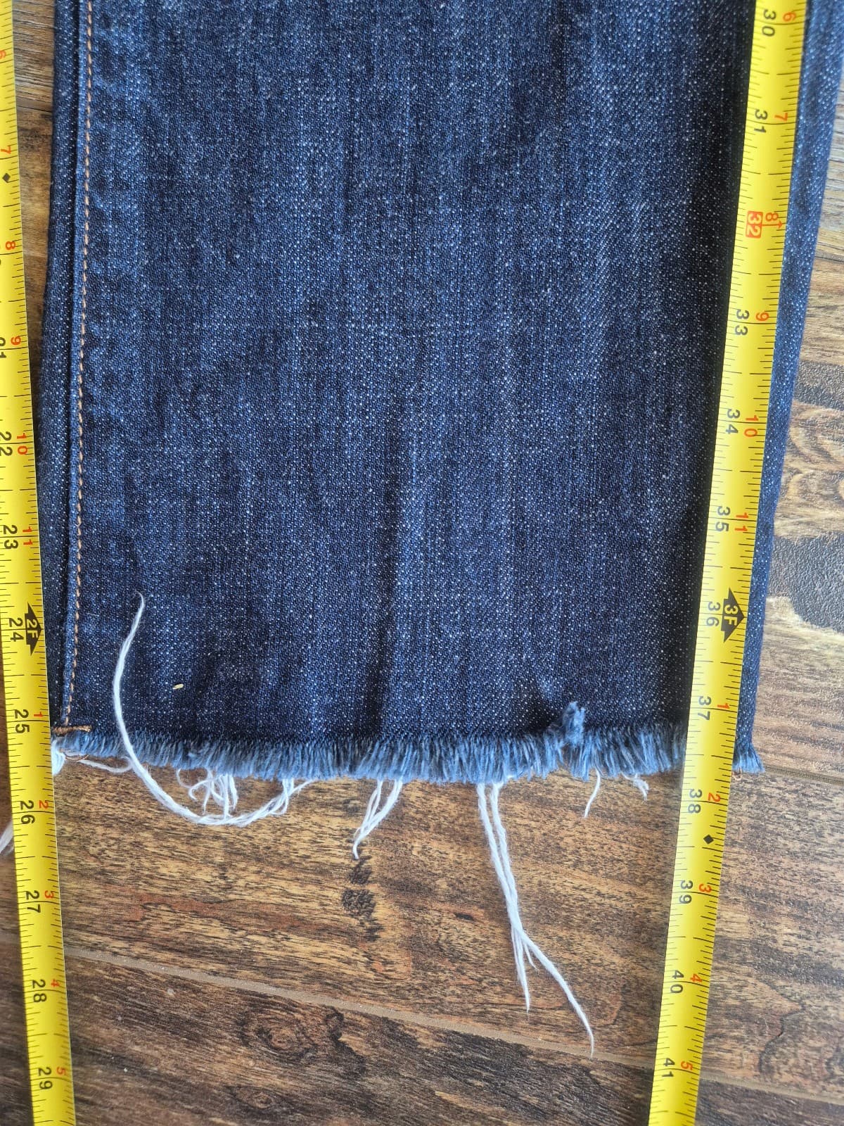 One Teaspoon Organic Denim High Rise Cropped Jeans Frayed Hem Dark Wash Women 29 - Thumbnail 12