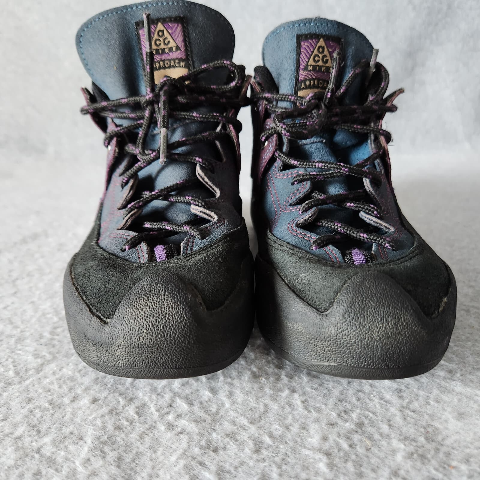 Vintage Nike Air ACG Approach Women's US8.5 Hiking Suede Boot Lace Black Purple - Thumbnail 7
