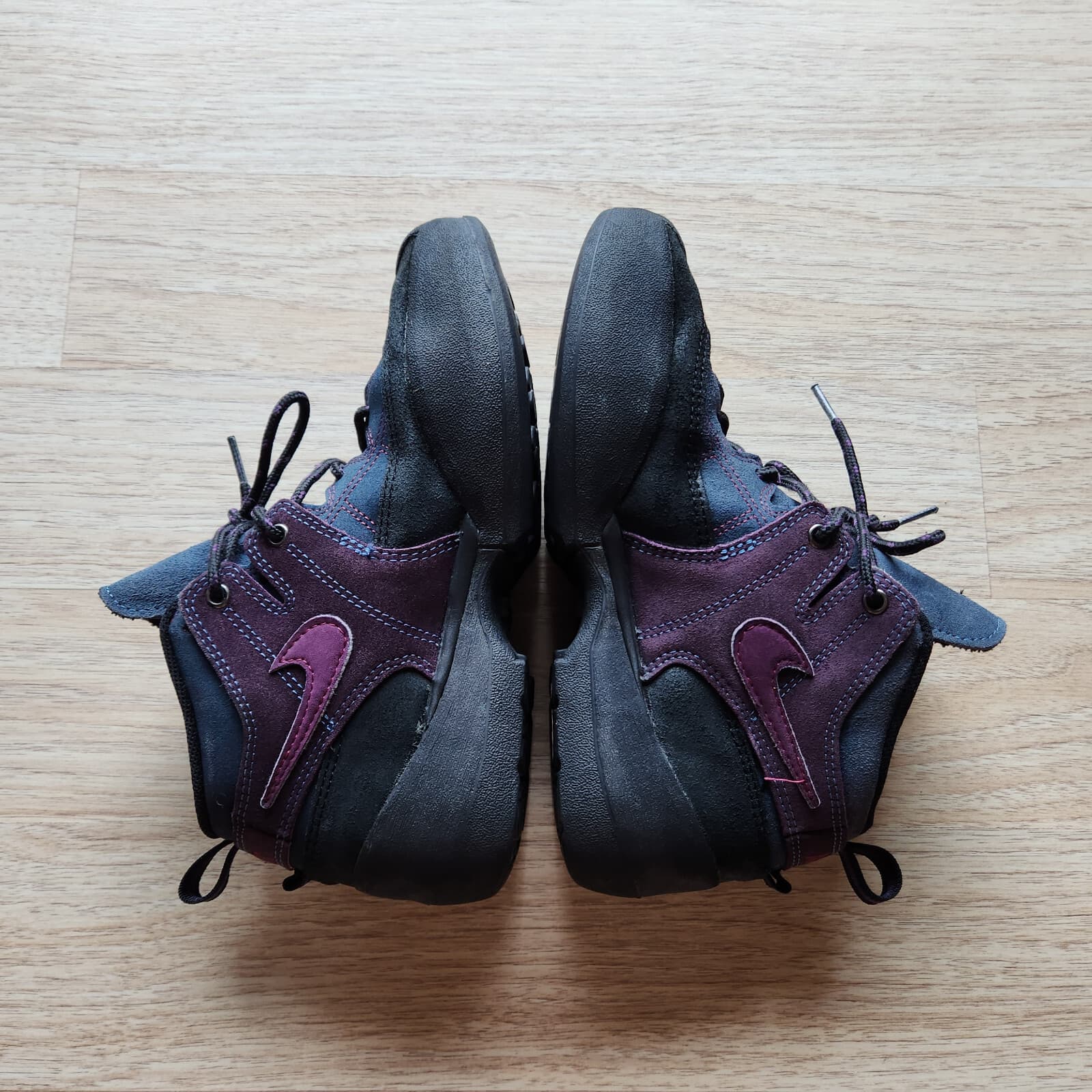 Vintage Nike Air ACG Approach Women's US8.5 Hiking Suede Boot Lace Black Purple - Thumbnail 5