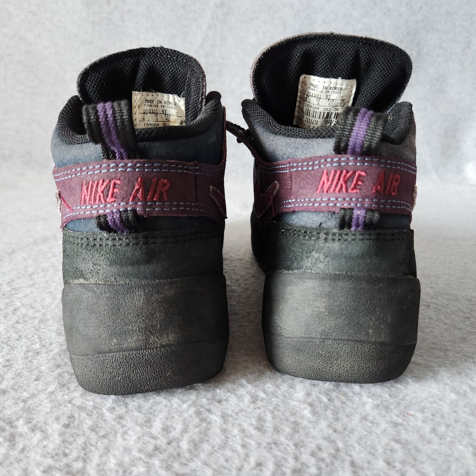 Vintage Nike Air ACG Approach Women's US8.5 Hiking Suede Boot Lace Black Purple - Thumbnail 6