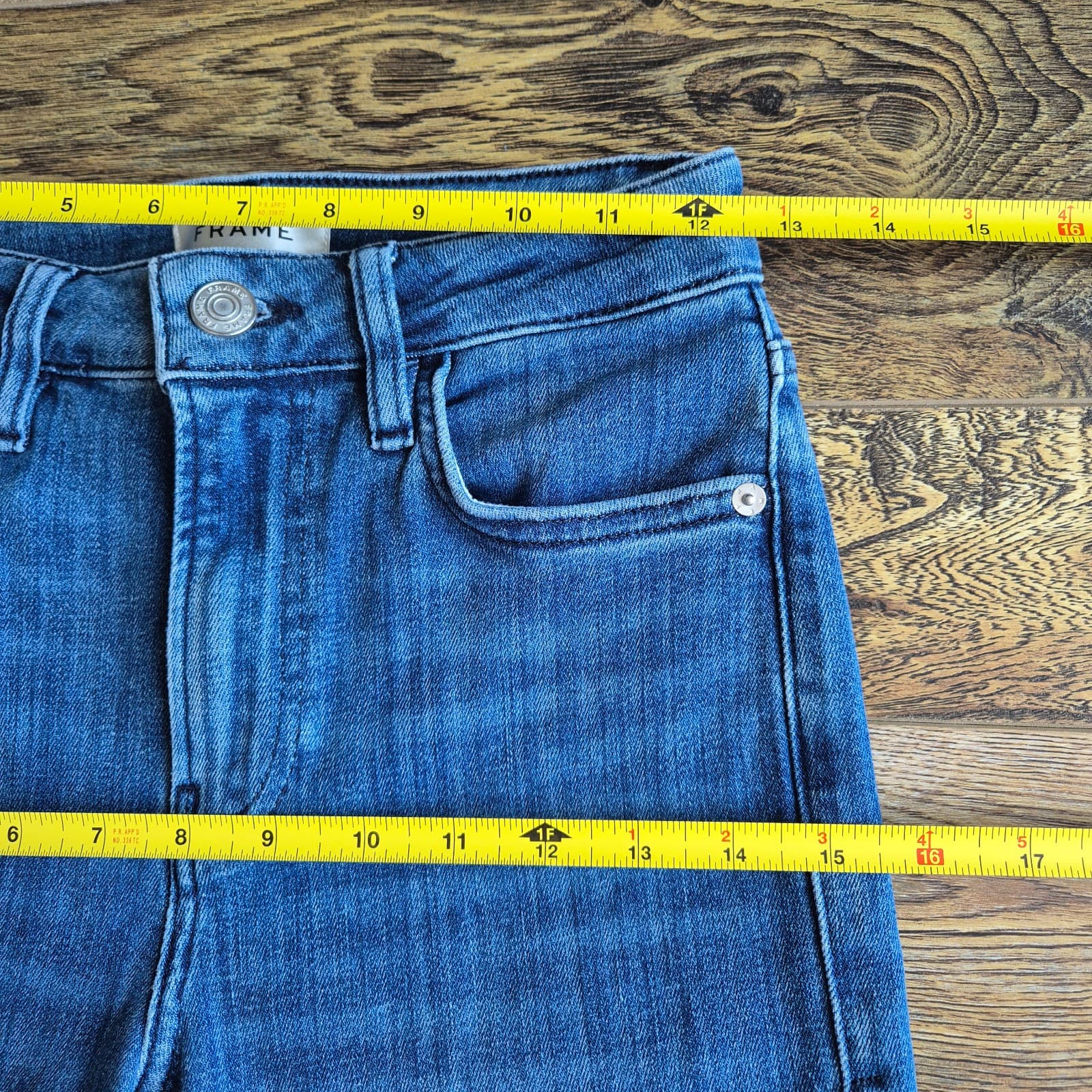 FRAME Le Crop Mini Boot 5-Pocket Stretch Temple Medium Wash Blue Women's 25 $248 - Thumbnail 12