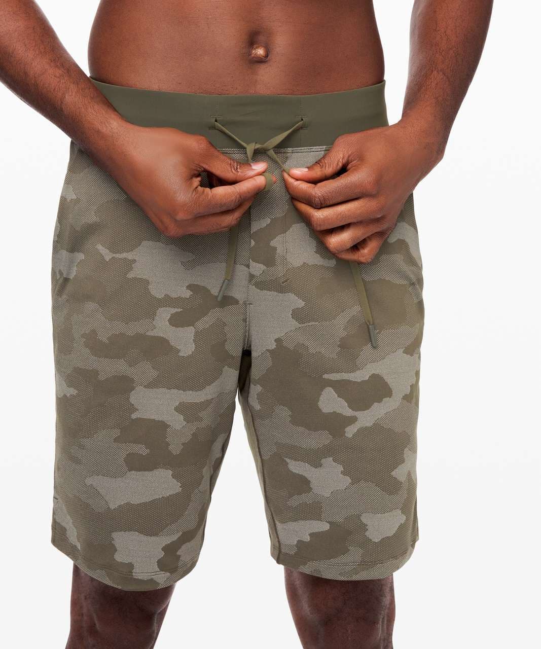 Lululemon T.H.E. Linerless Short 9" Variegated Mesh Camo Max Dark Olive Men's L - Thumbnail 11
