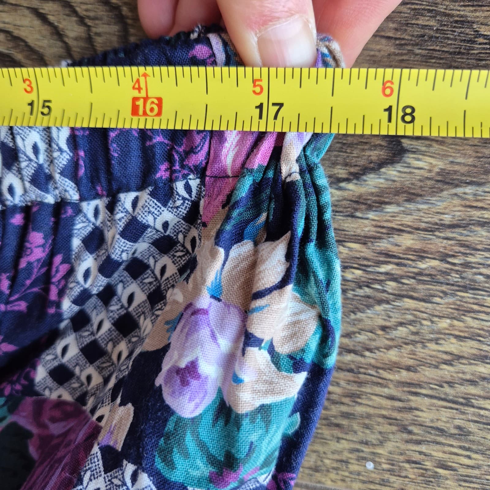NWoT Granny Hugs Montana Floral Patchwork Tiered Maxi Skirt Elastic Waist 23"S/M - Thumbnail 8
