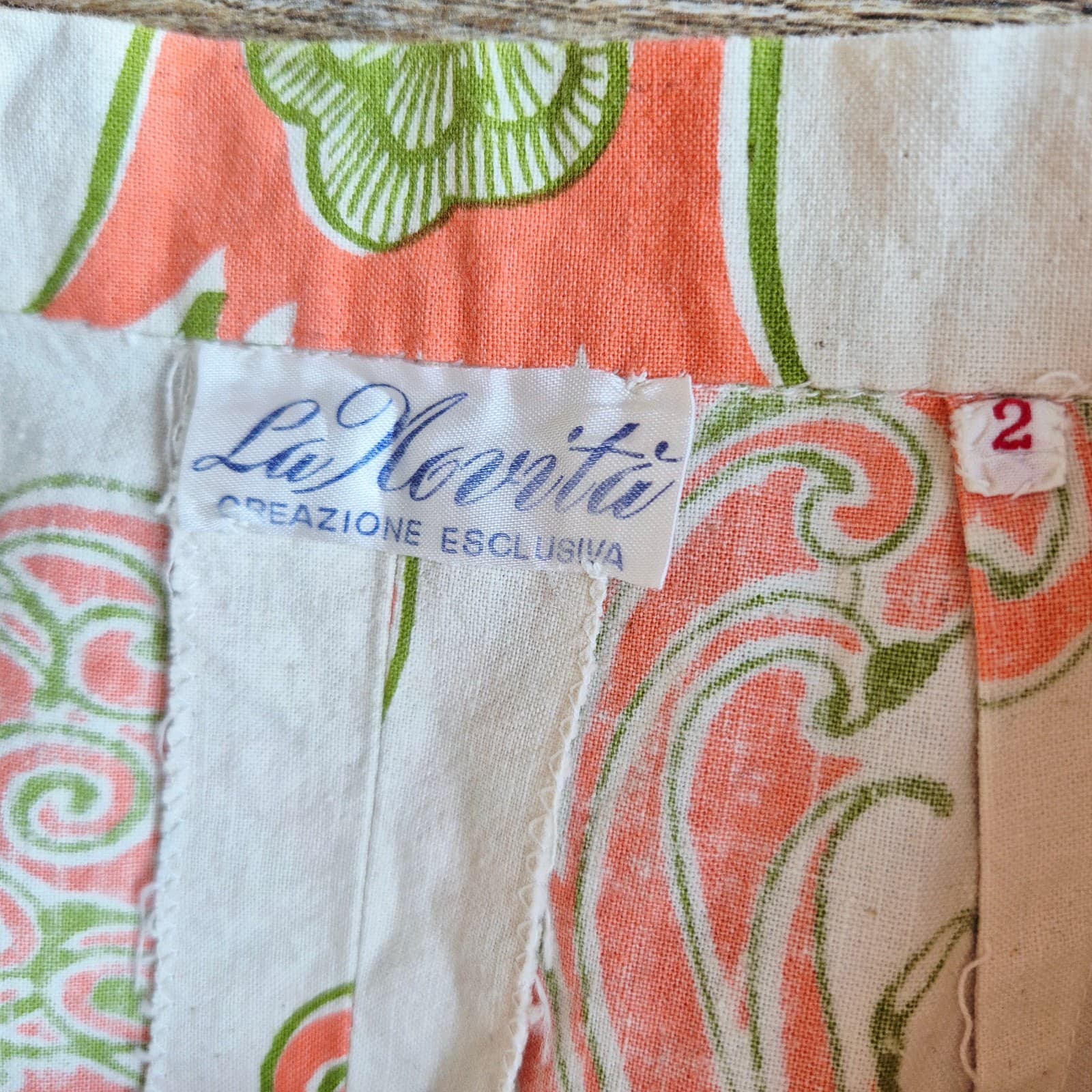 Vintage La Novita Creazione Esclusiva Dragons A-Line Midi Skirt Wood-Button Sz.2 - Thumbnail 6