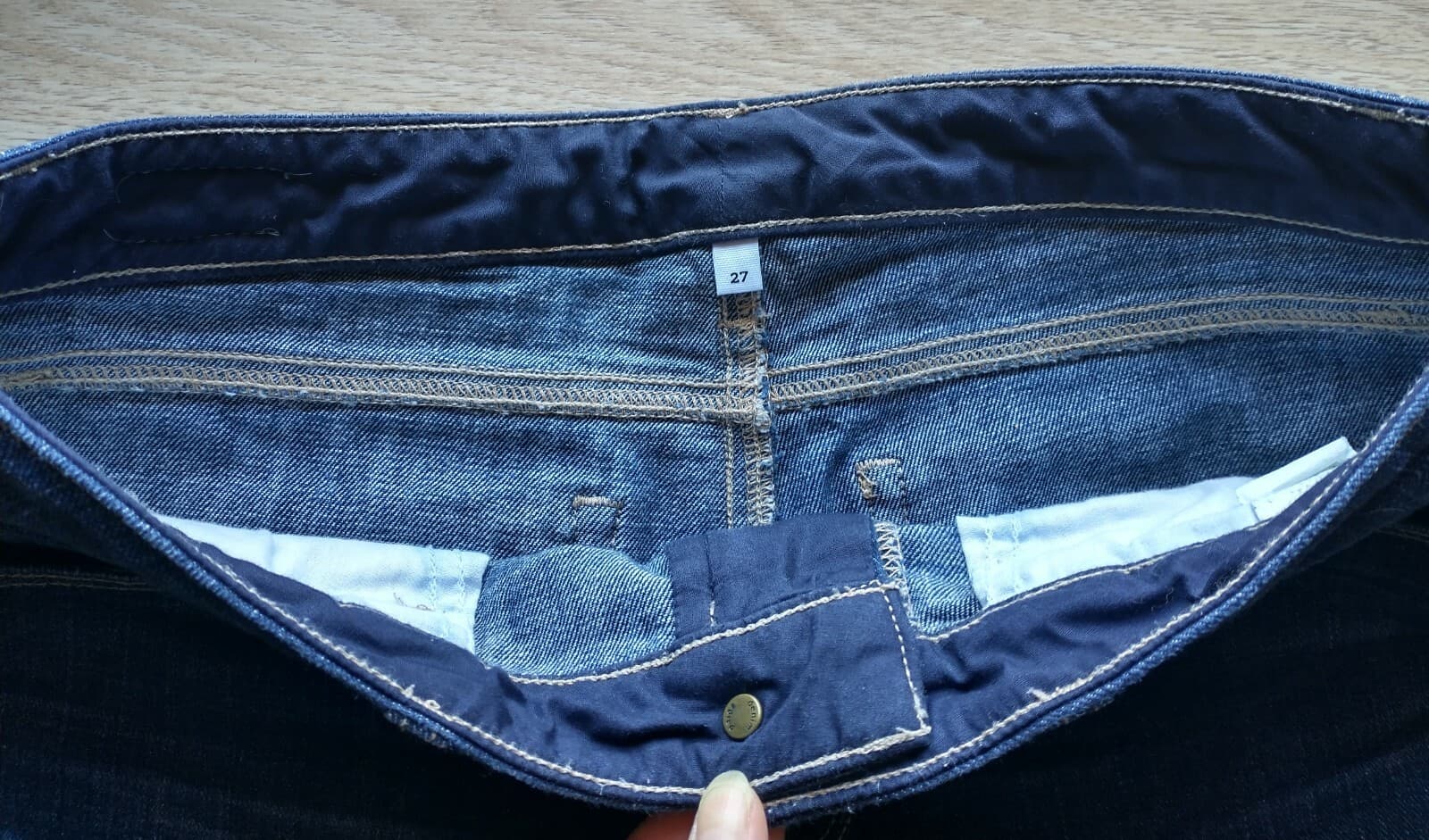 Paige Monica Kyra Denim Shorts Raw Hem Dark Wash Blue Sz.27 Made in USA - Thumbnail 4