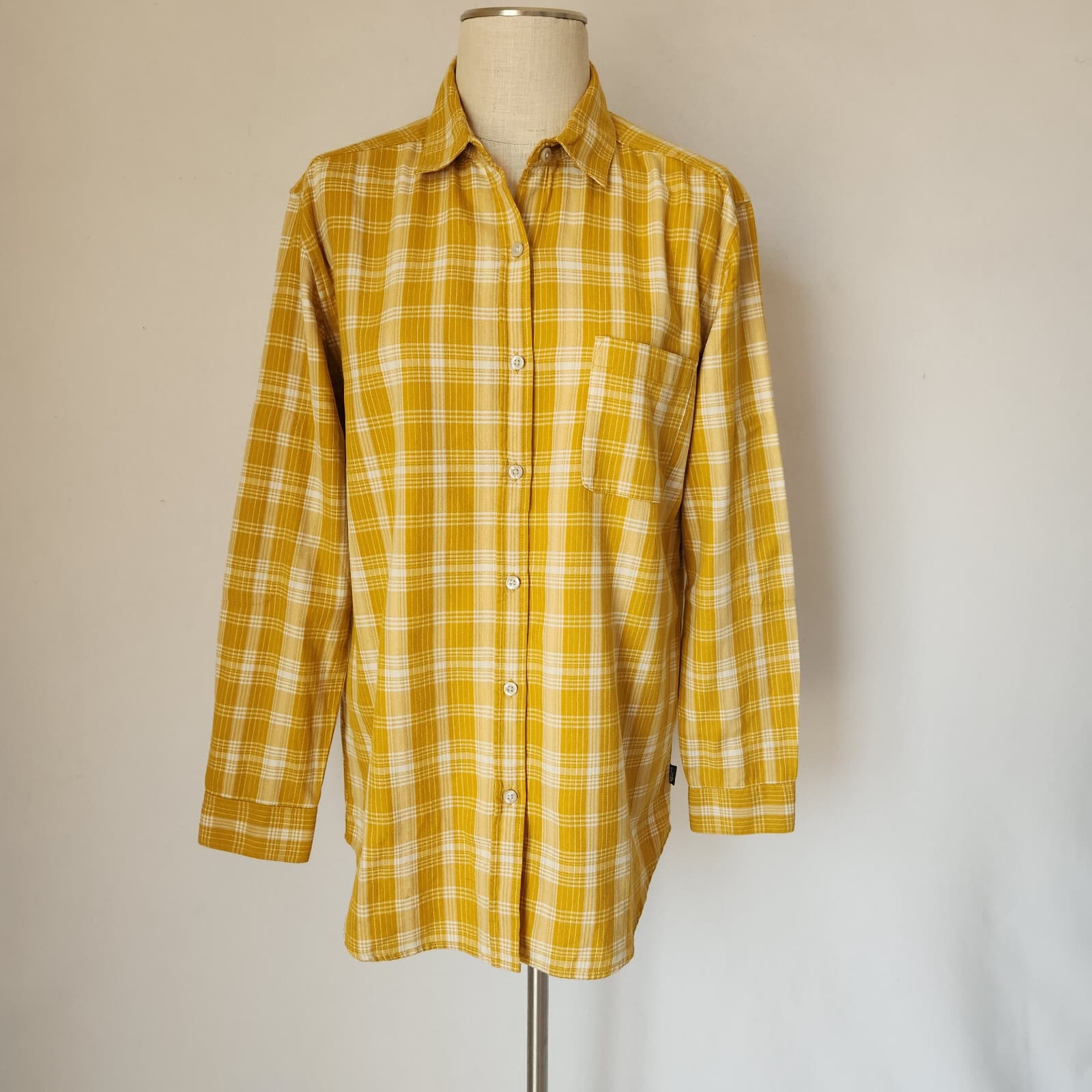 NWoT The North Face Boyfriend Plaid Button-Down Shirt Long Sleeve Yellow Women M - Thumbnail 2