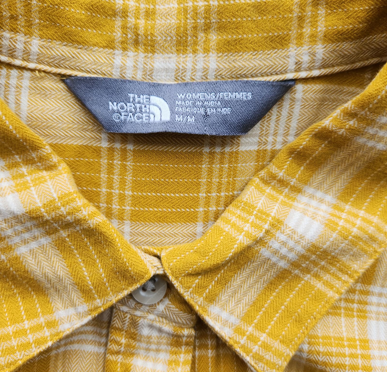 NWoT The North Face Boyfriend Plaid Button-Down Shirt Long Sleeve Yellow Women M - Thumbnail 9