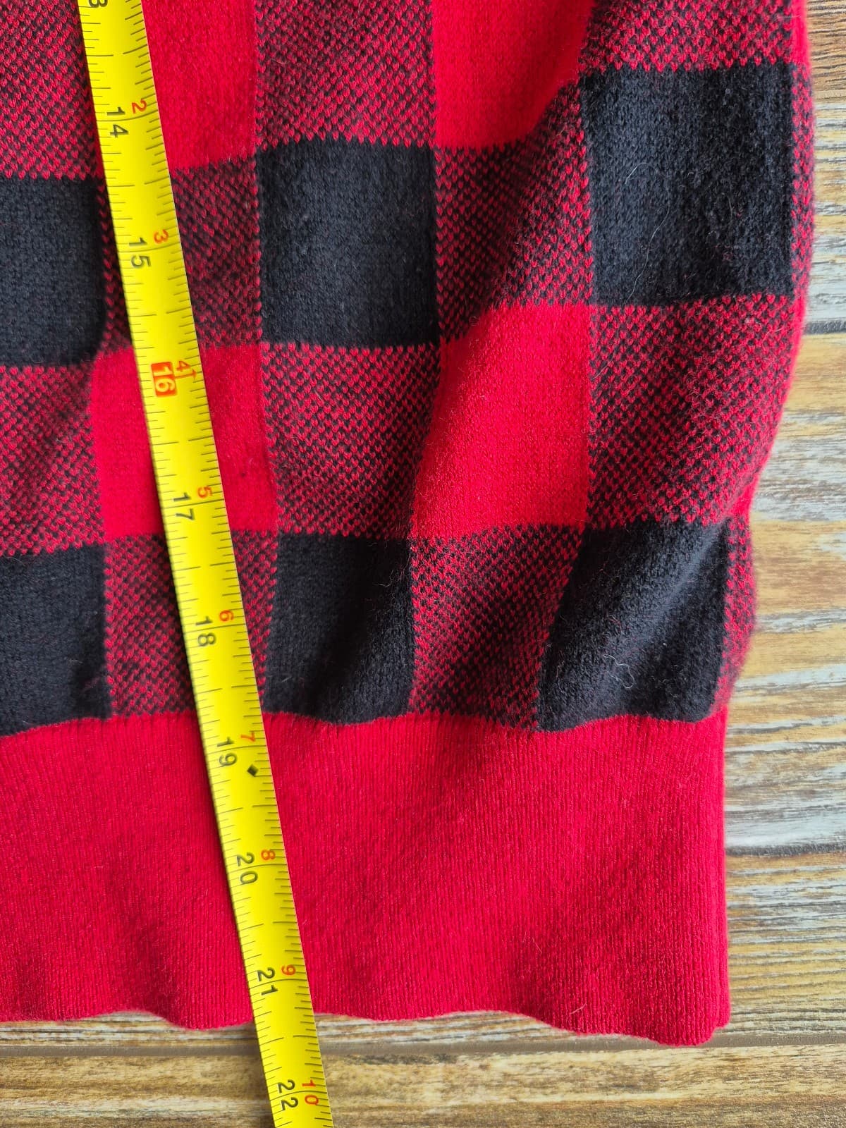 Polo Ralph Lauren Cotton Wool Red Black Buffalo Plaid Short Sleeve Sweater Sz.M - Thumbnail 13