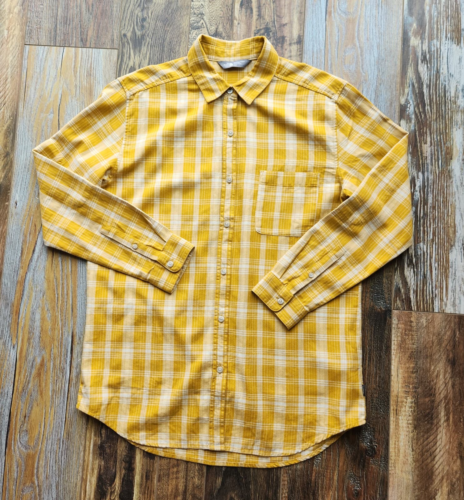 NWoT The North Face Boyfriend Plaid Button-Down Shirt Long Sleeve Yellow Women M - Thumbnail 5