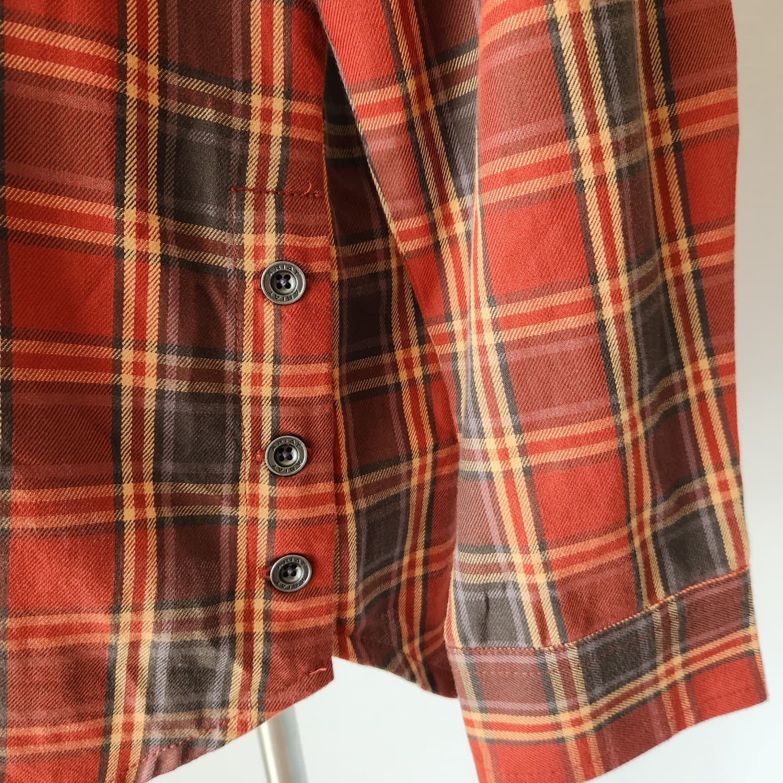 NWoT ARIAT Red Plaid Button-Up Western Shirt Long Sleeve Pocket Cotton Women's M - Thumbnail 5