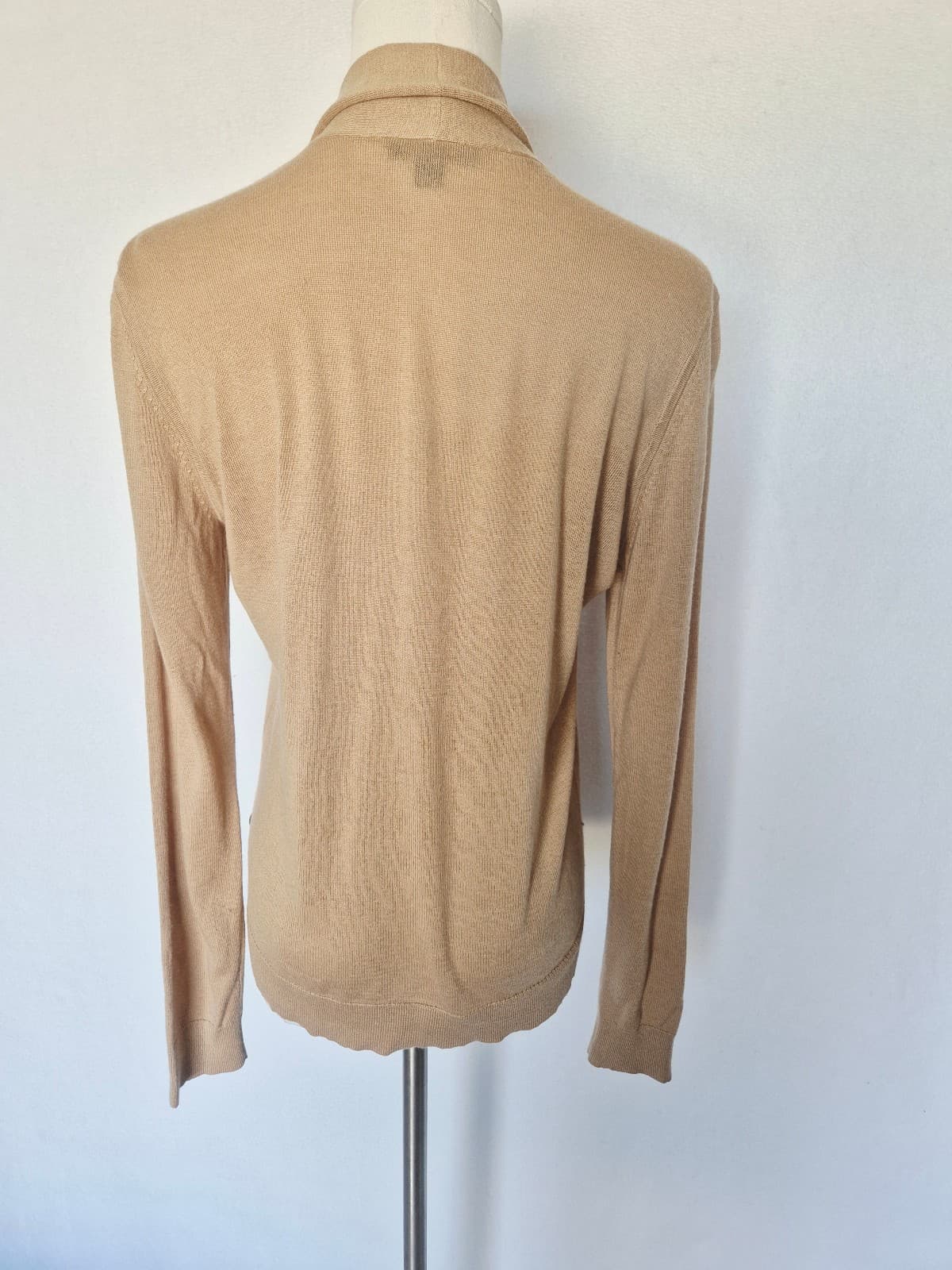 Brooks Brothers $168 Silk Cashmere Shawl Collar Sweater Pullover Beige Women's M - Thumbnail 8
