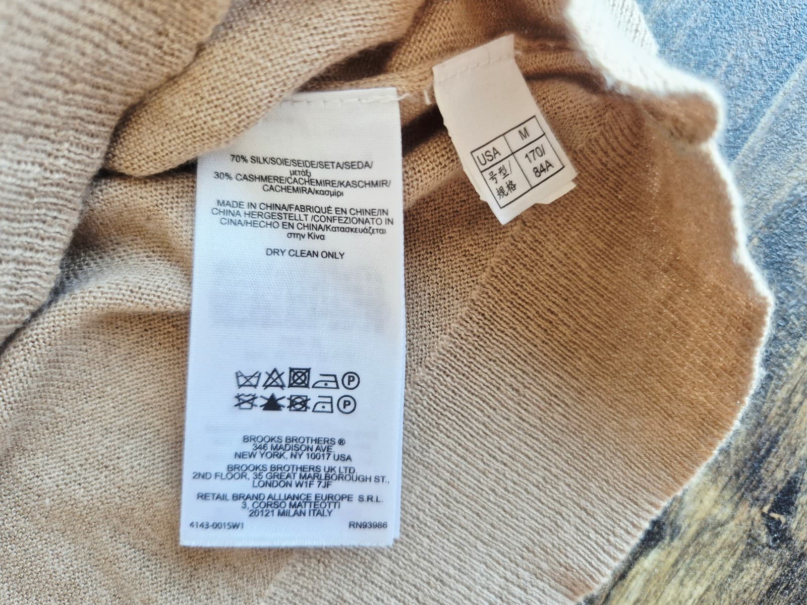 Brooks Brothers $168 Silk Cashmere Shawl Collar Sweater Pullover Beige Women's M - Thumbnail 10