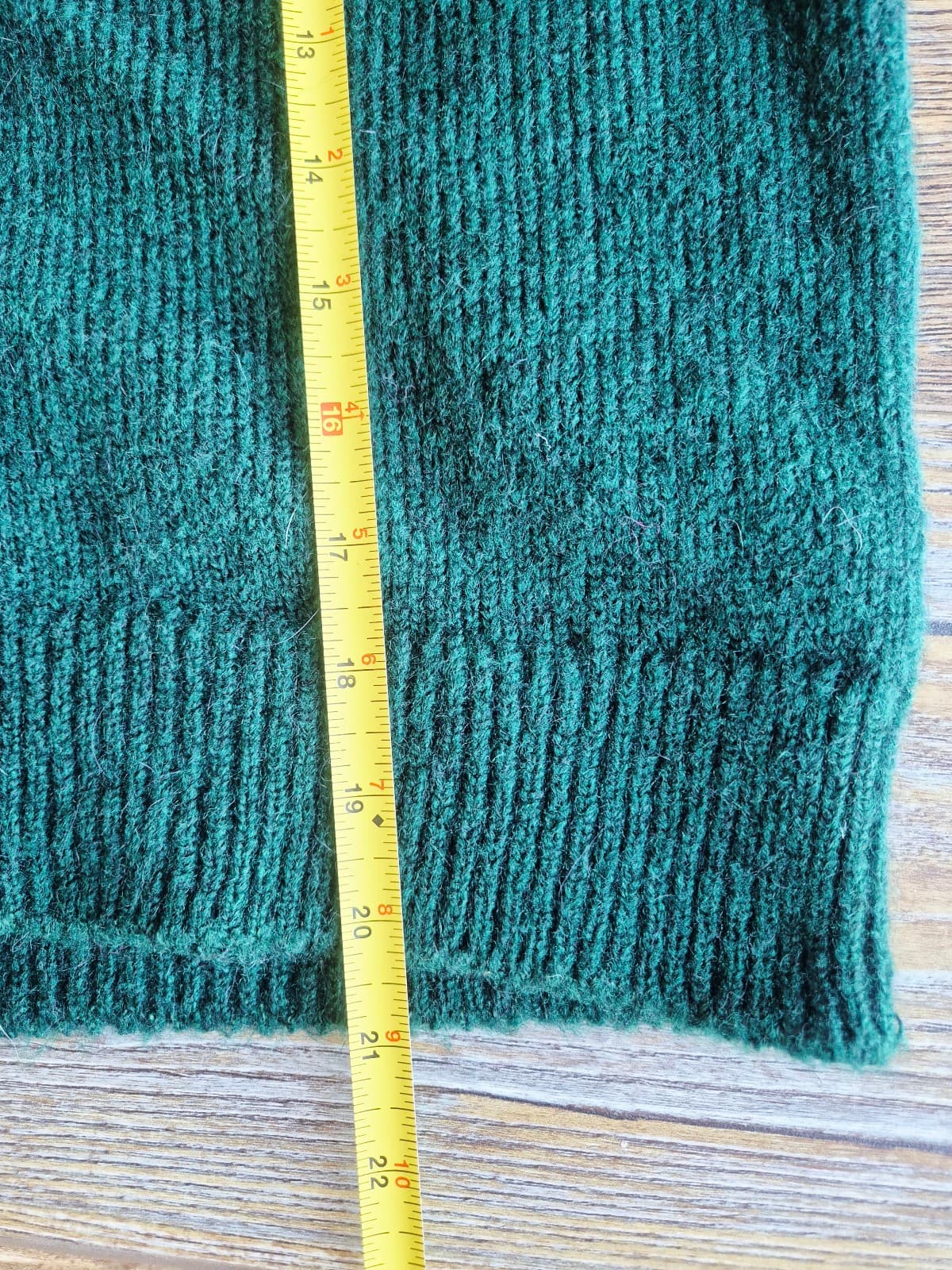 Zara Fair Isle Jacquard Wool Alpca Gold Button Short Sleeve Cardigan Green Sz.M - Thumbnail 18
