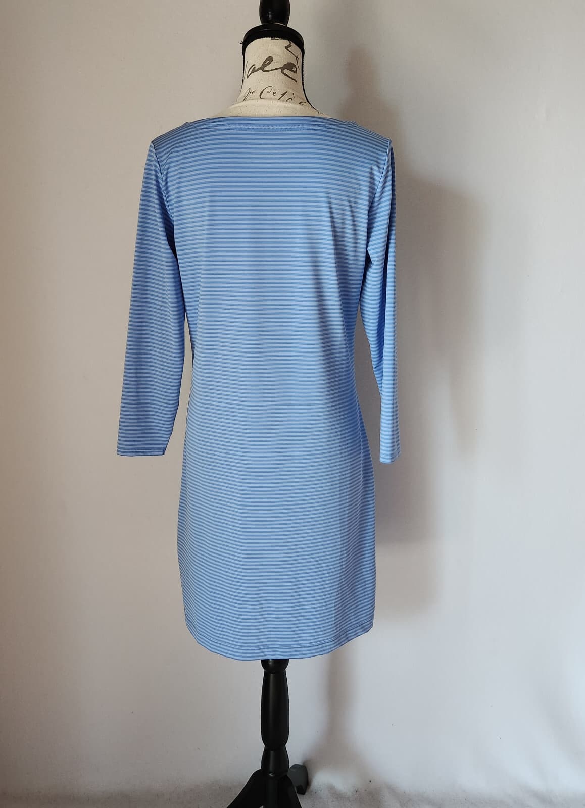 Vineyard Vines $148 Sankaty Pin-Stripe Boatneck Shift Dress Long Sleeve Blue M - Thumbnail 5