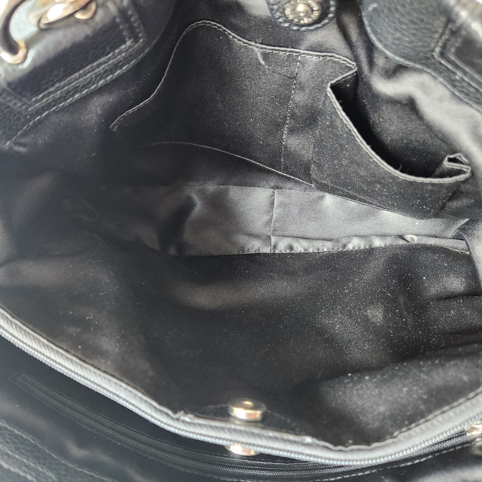 Coach Penelope Black Pebbled Leather Carryall Shoulder Bag Satchel Turn-Lock - Thumbnail 12