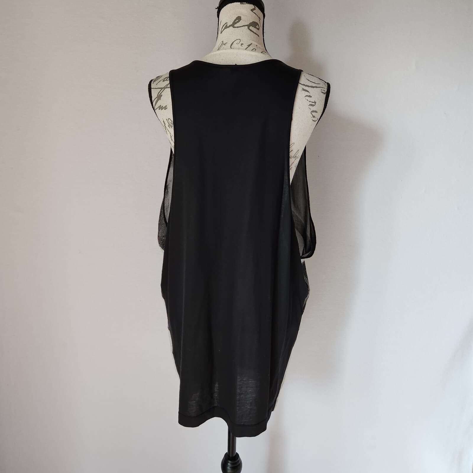 Cop . Copine $376 Launay Linen Blend Mini Dress Sleeveless Black Grey Women's M - Thumbnail 8