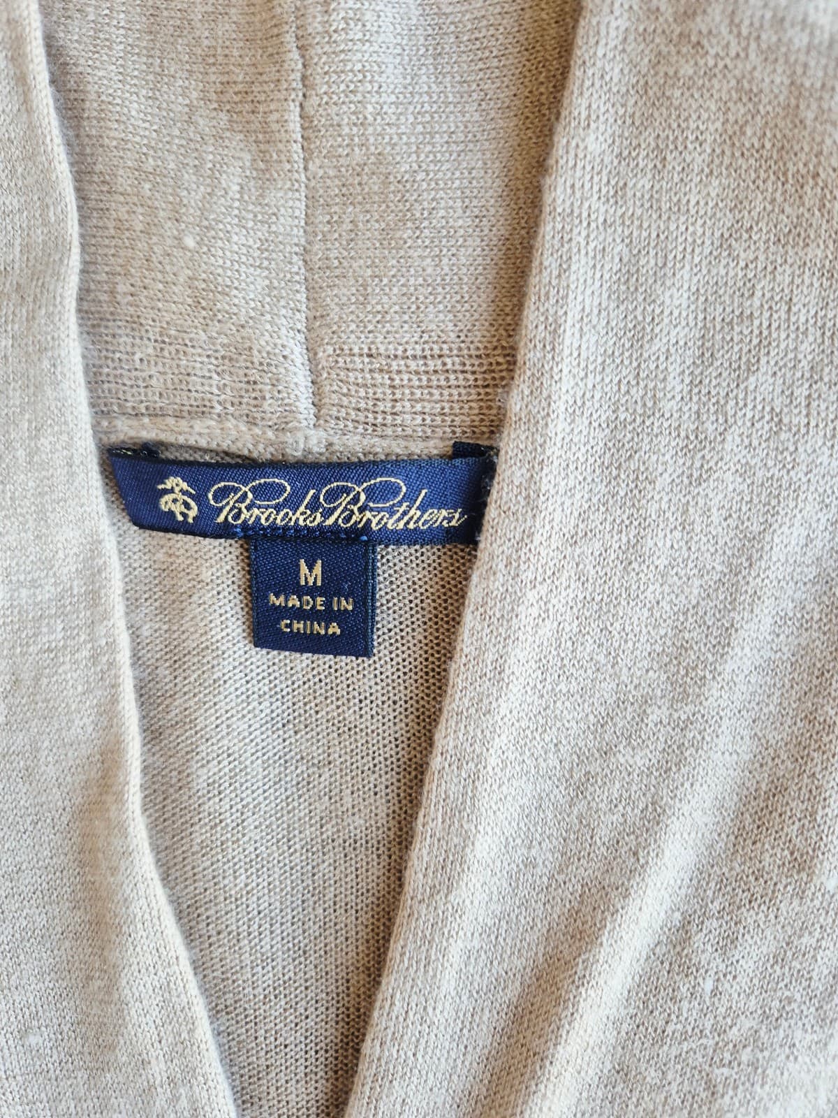 Brooks Brothers $168 Silk Cashmere Shawl Collar Sweater Pullover Beige Women's M - Thumbnail 9