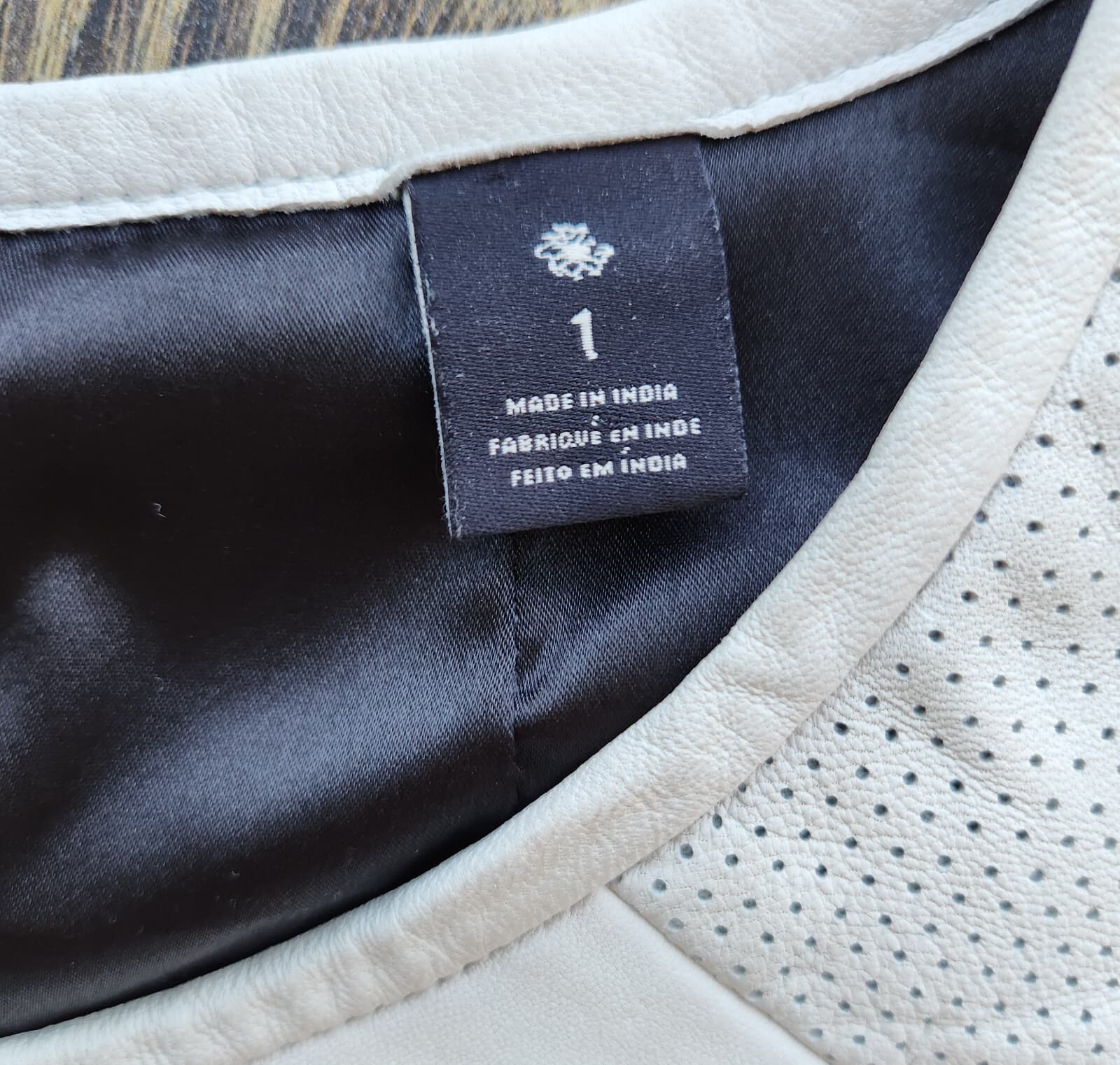 Maison Scotch Perforated Sheep Leather Top Short Sleeve White-Cream Sz.1 (S) - Thumbnail 8
