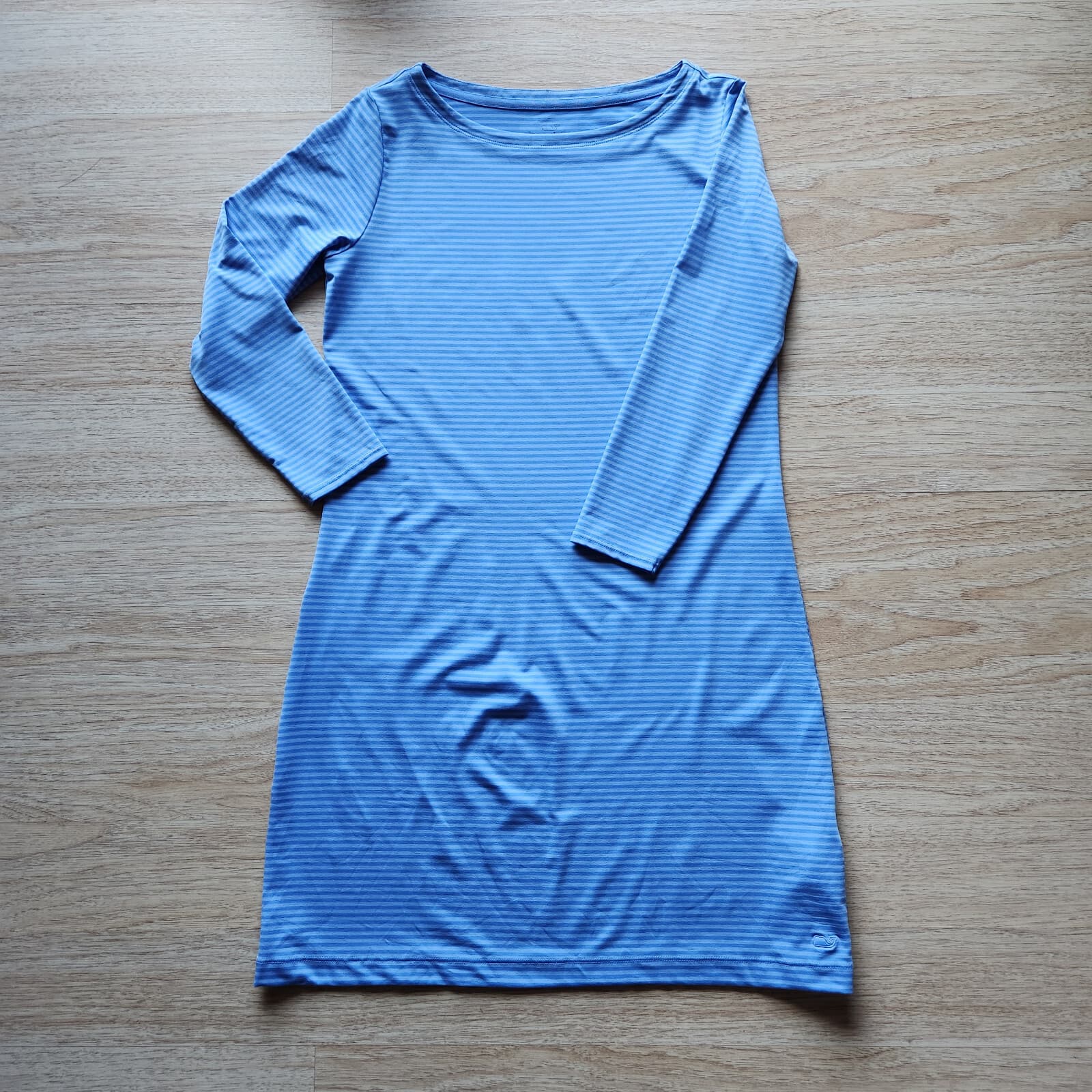 Vineyard Vines $148 Sankaty Pin-Stripe Boatneck Shift Dress Long Sleeve Blue M - Thumbnail 6