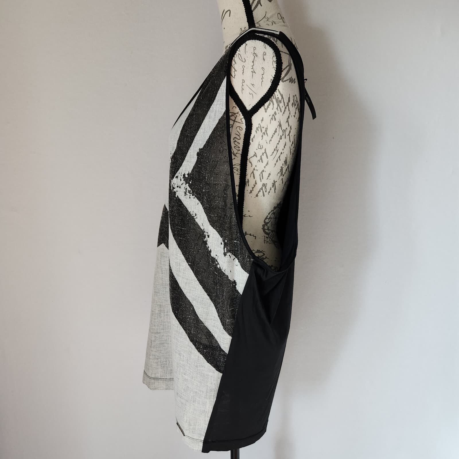 Cop . Copine $376 Launay Linen Blend Mini Dress Sleeveless Black Grey Women's M - Thumbnail 7