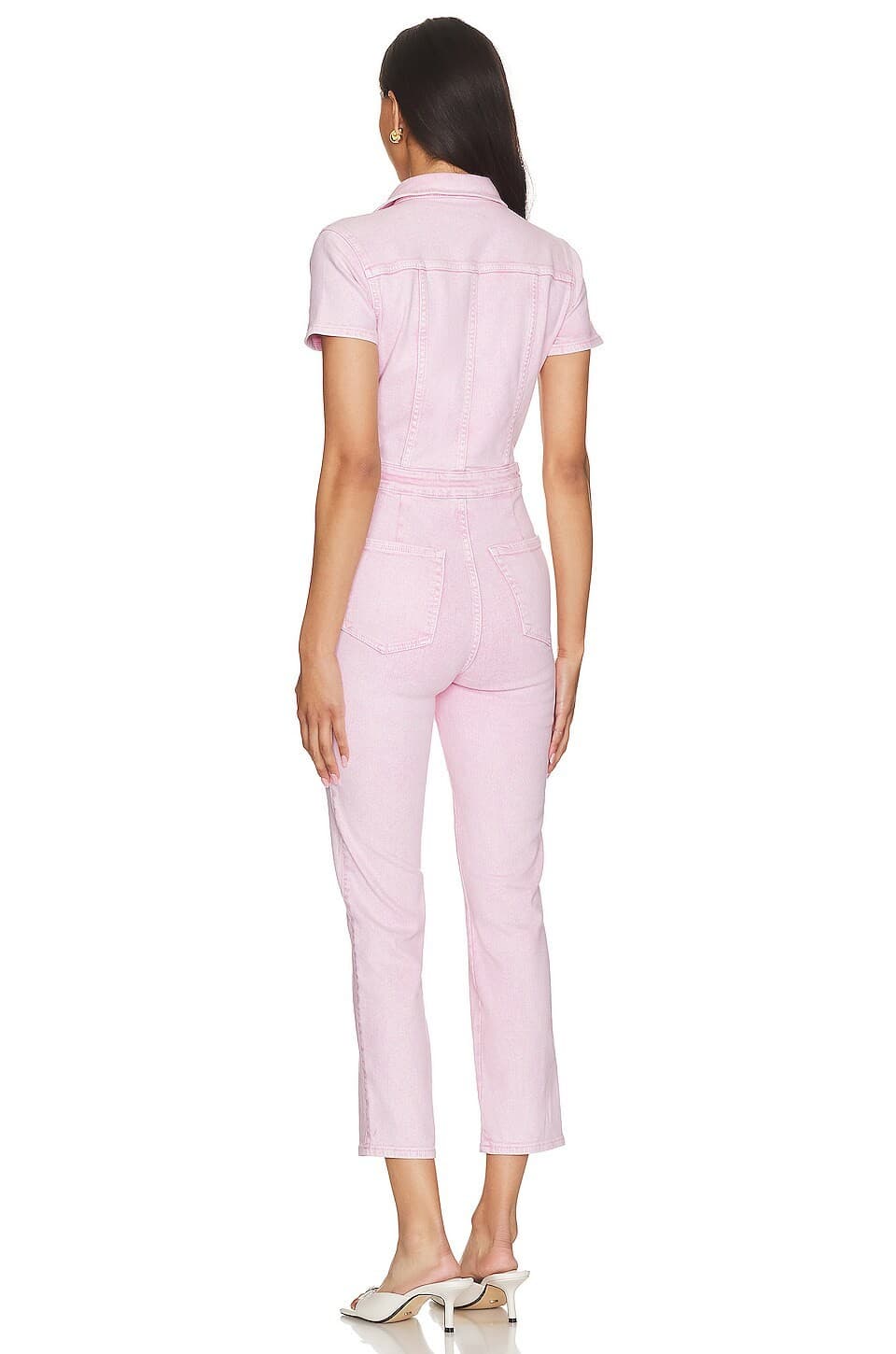 Good American Fit For Success Jumpsuit Stretch Denim Mineral Rose Quartz Sz.3 - Thumbnail 8