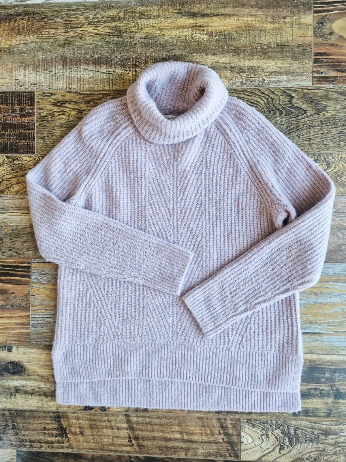 Madewell Mercer Coziest Yarn Wool Blend Turtleneck Sweater Heather Wisteria Sz.S - Thumbnail 7