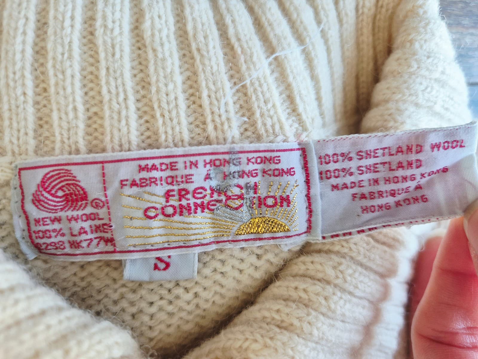 Vintage French Connection Shetland Wool Scandinavian Sweater Crew-Collar Size S - Thumbnail 9
