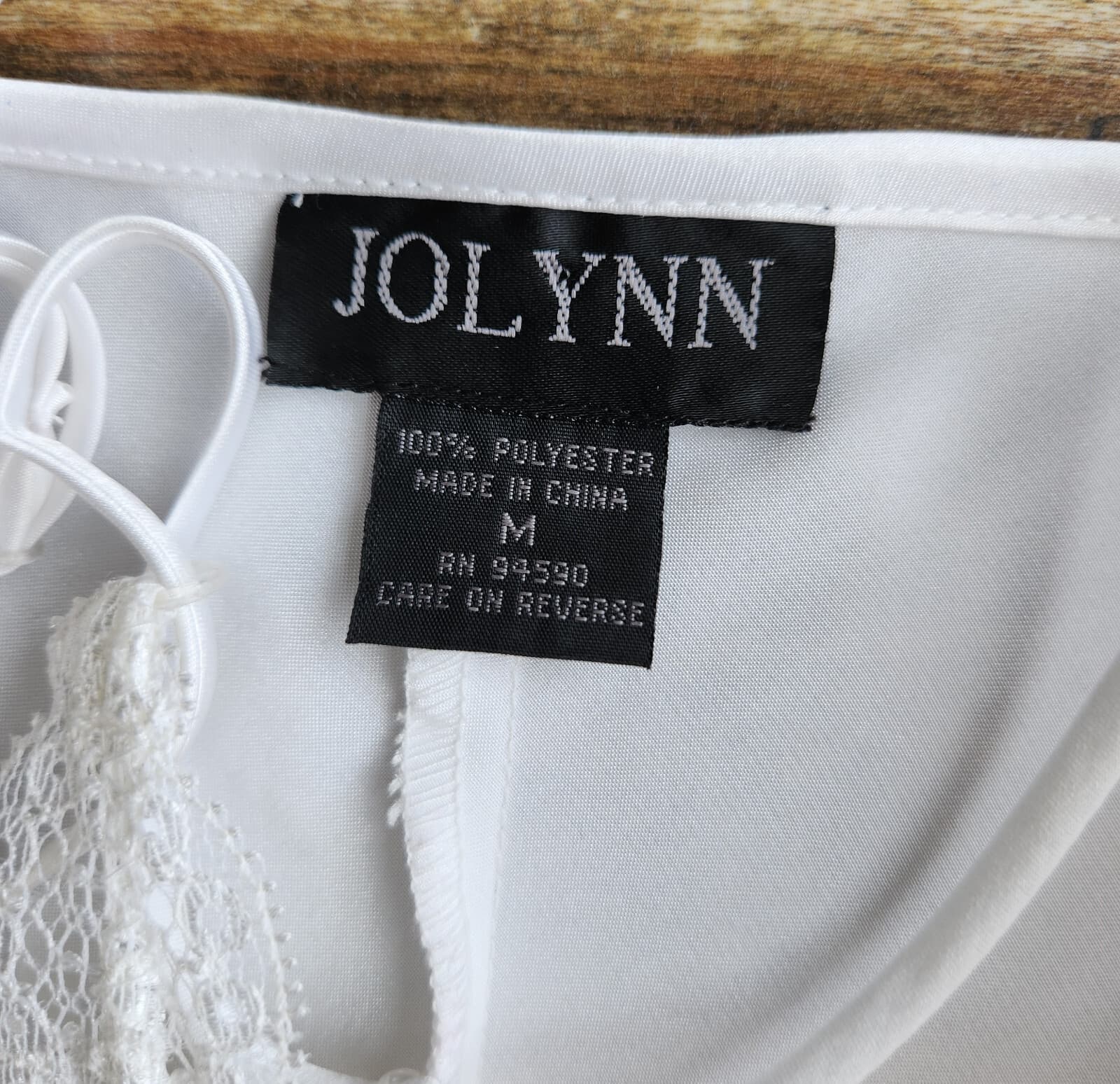 Vintage Jolynn Lace Beaded Satin Bridal Midi Slip Dress Nightwear White Sz.M - Thumbnail 12