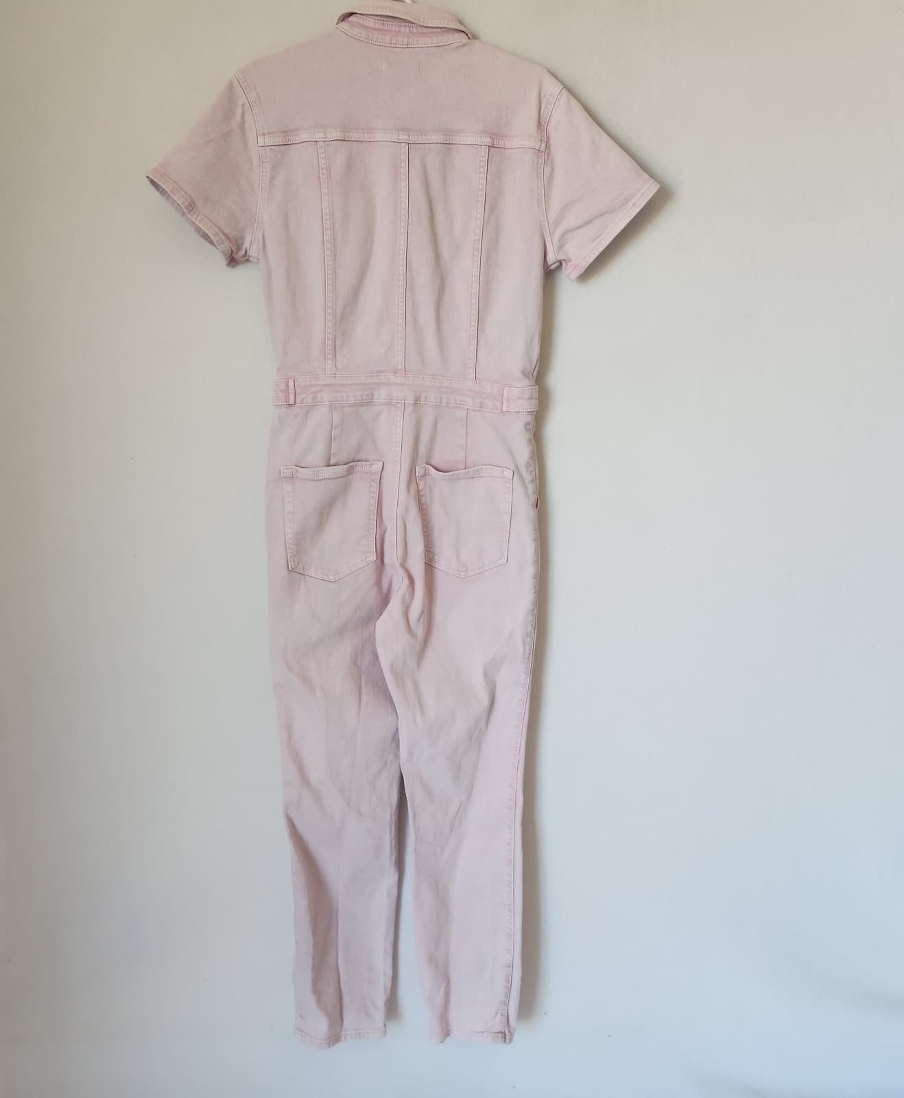 Good American Fit For Success Jumpsuit Stretch Denim Mineral Rose Quartz Sz.3 - Thumbnail 7