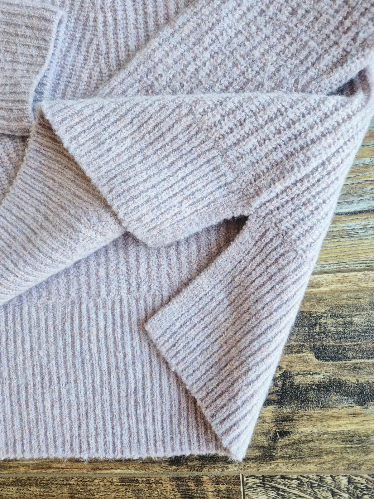 Madewell Mercer Coziest Yarn Wool Blend Turtleneck Sweater Heather Wisteria Sz.S - Thumbnail 10