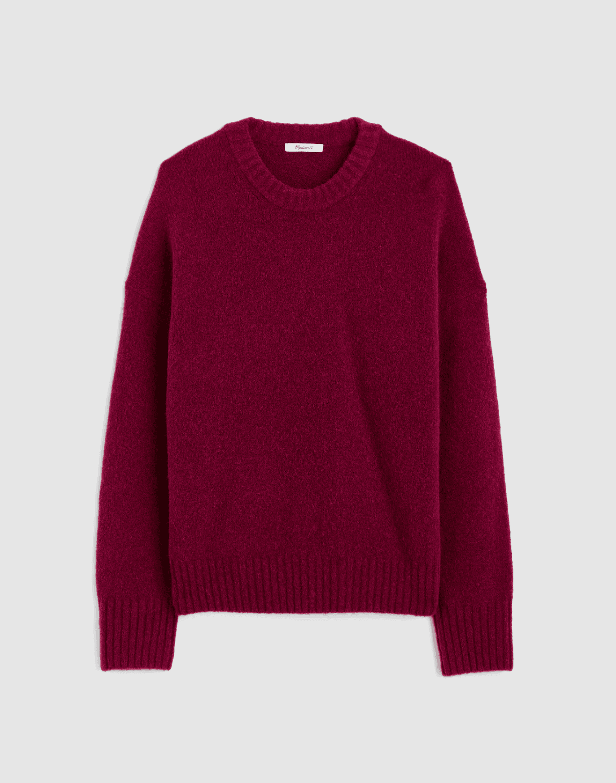 Madewell CloudSoft Wool Alpaca Drop-Shoulder Crewneck Sweater Autumn Fuchsia M - Thumbnail 3