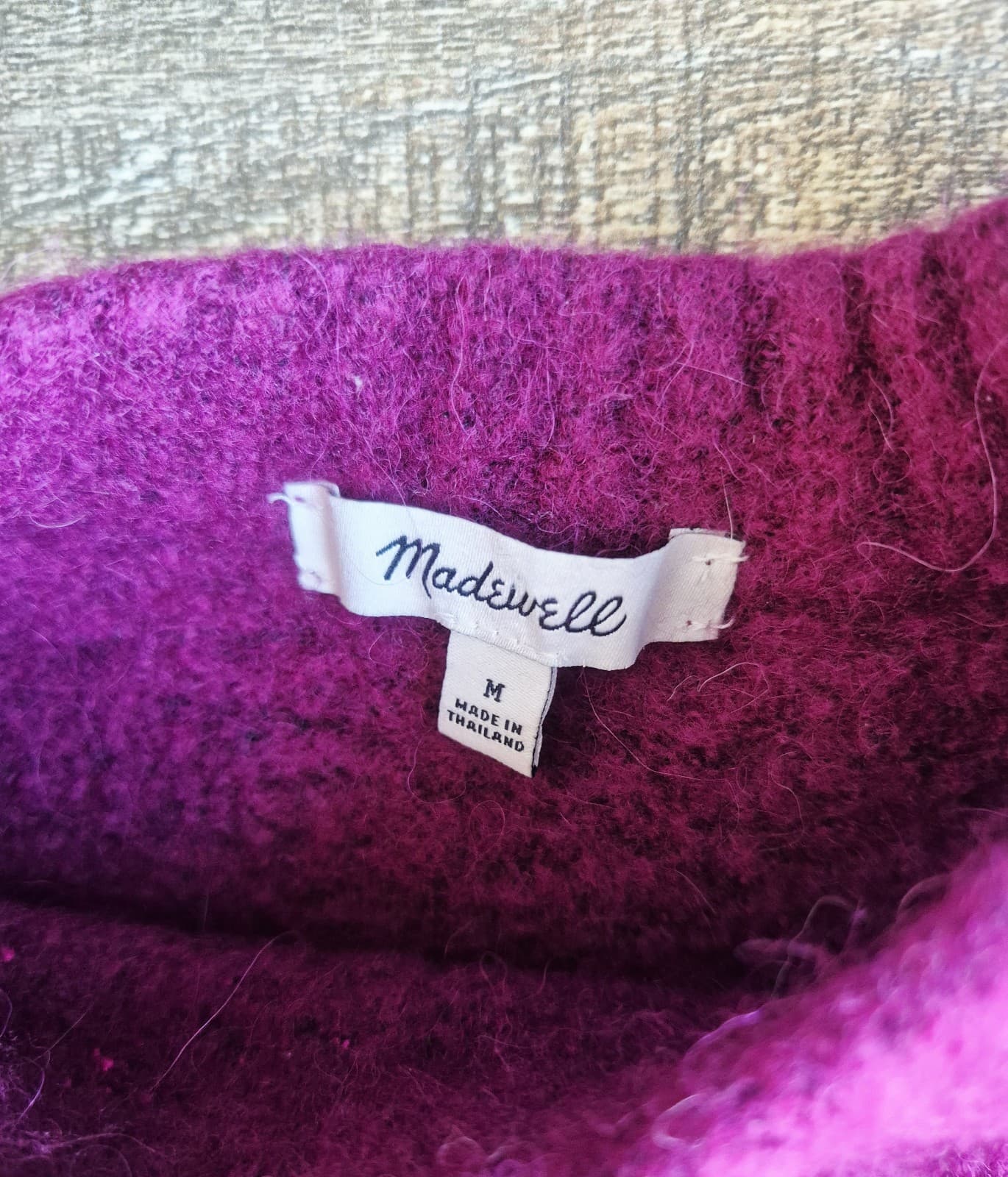 Madewell CloudSoft Wool Alpaca Drop-Shoulder Crewneck Sweater Autumn Fuchsia M - Thumbnail 11
