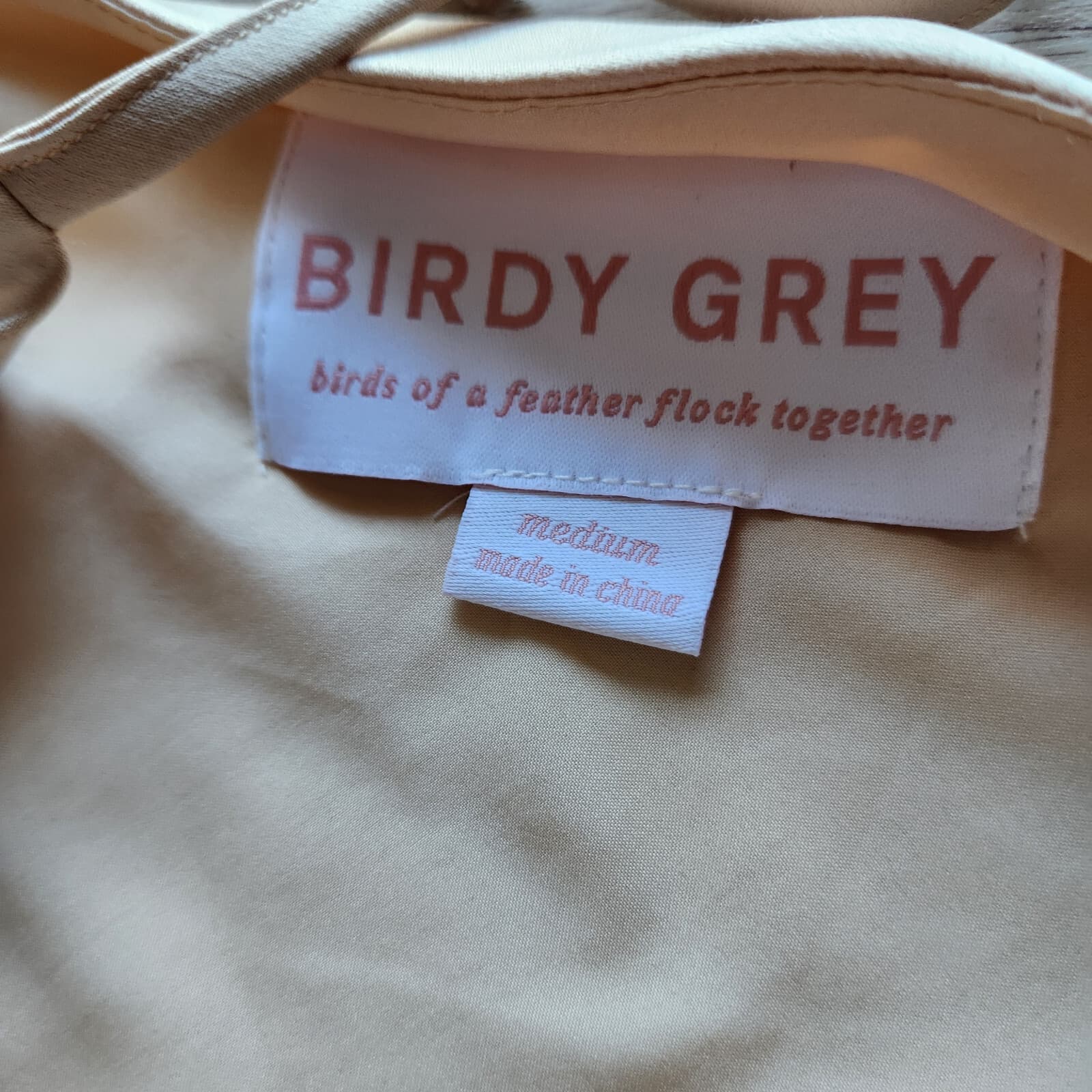 Birdy Grey Lisa Satin Cowl Party Cocktail Midi Slip Dress Shiny Gold Beige Sz.M - Thumbnail 13