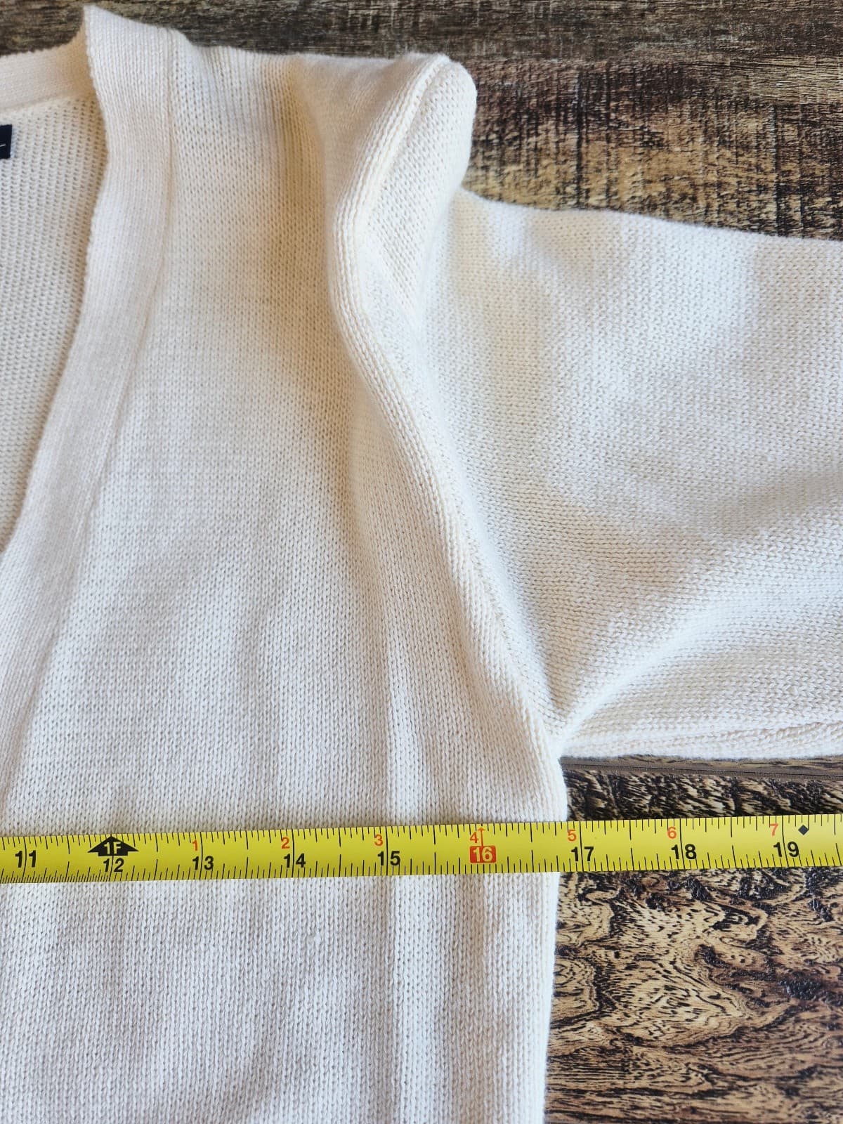 Vintage Ralph Lauren Blue Label Cream 100% Cotton Cropped Wrap Sweater Women's L - Thumbnail 14