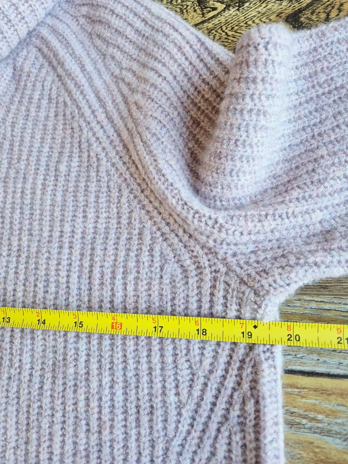 Madewell Mercer Coziest Yarn Wool Blend Turtleneck Sweater Heather Wisteria Sz.S - Thumbnail 16