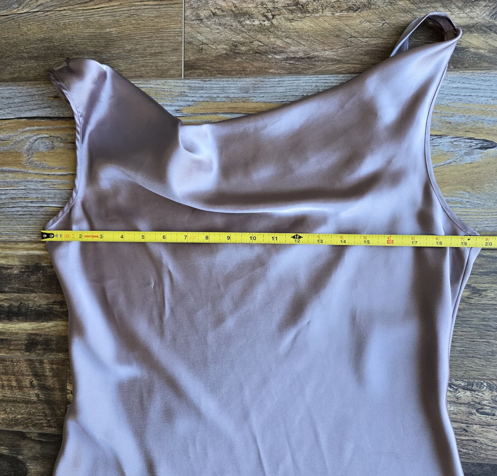 Private Luxuries Satin Draped Cowl Neck Midi Slip Night Dress Metallic Grey Sz.M - Thumbnail 10