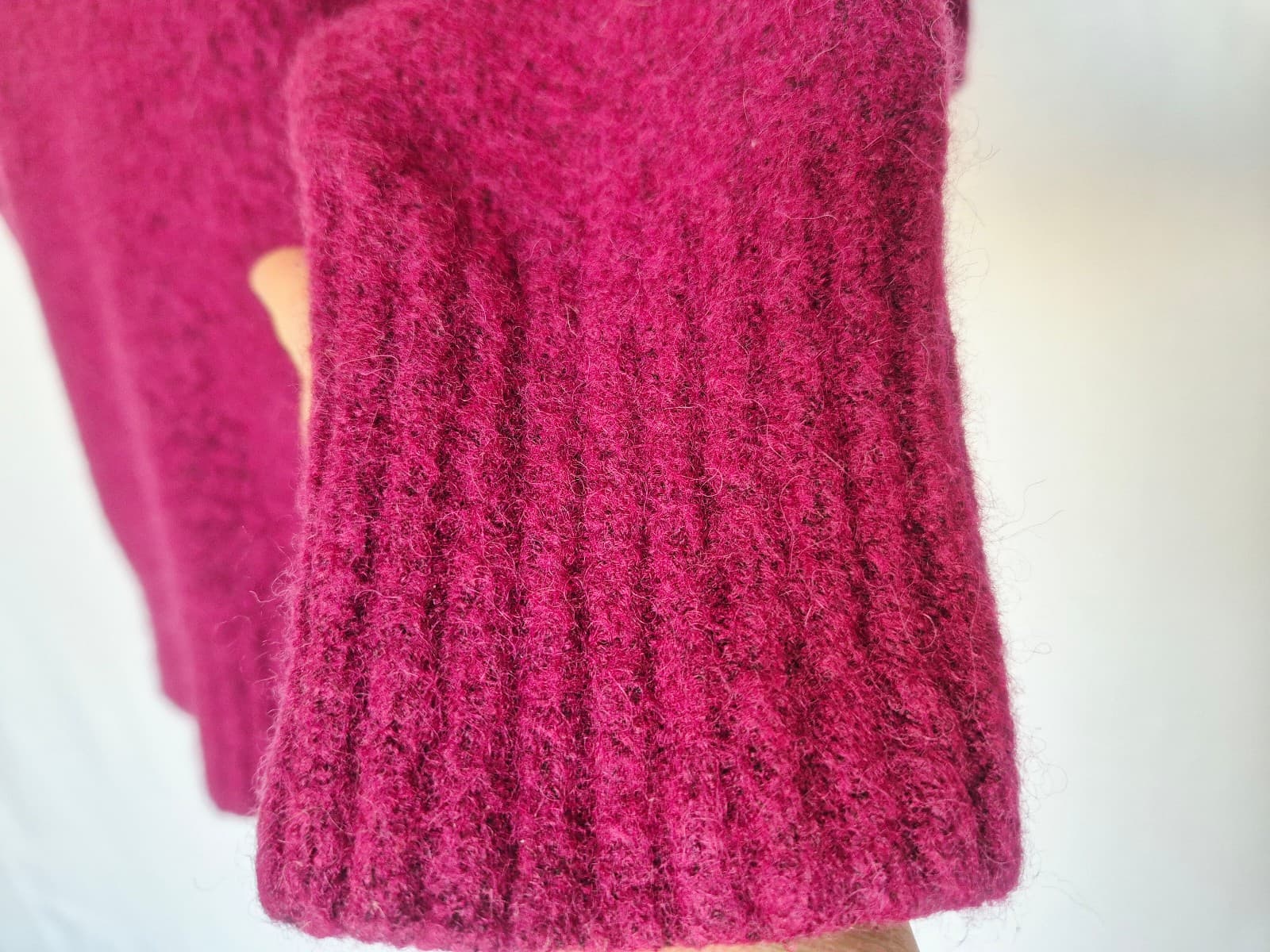 Madewell CloudSoft Wool Alpaca Drop-Shoulder Crewneck Sweater Autumn Fuchsia M - Thumbnail 6