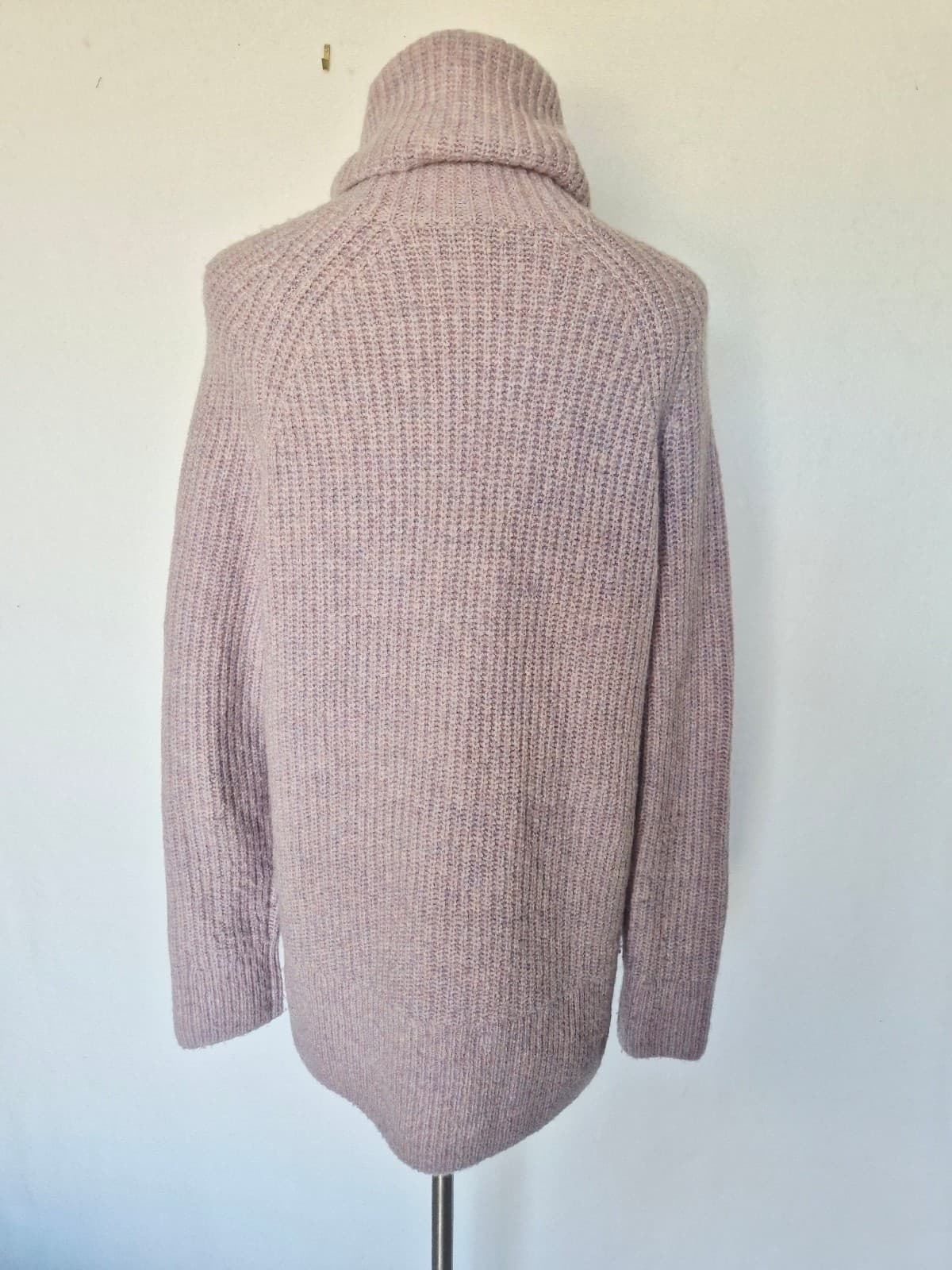 Madewell Mercer Coziest Yarn Wool Blend Turtleneck Sweater Heather Wisteria Sz.S - Thumbnail 9