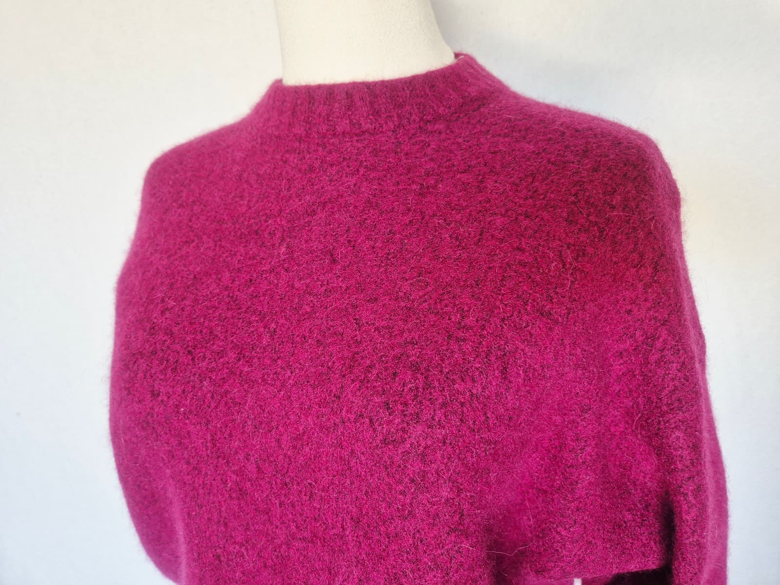Madewell CloudSoft Wool Alpaca Drop-Shoulder Crewneck Sweater Autumn Fuchsia M - Thumbnail 5